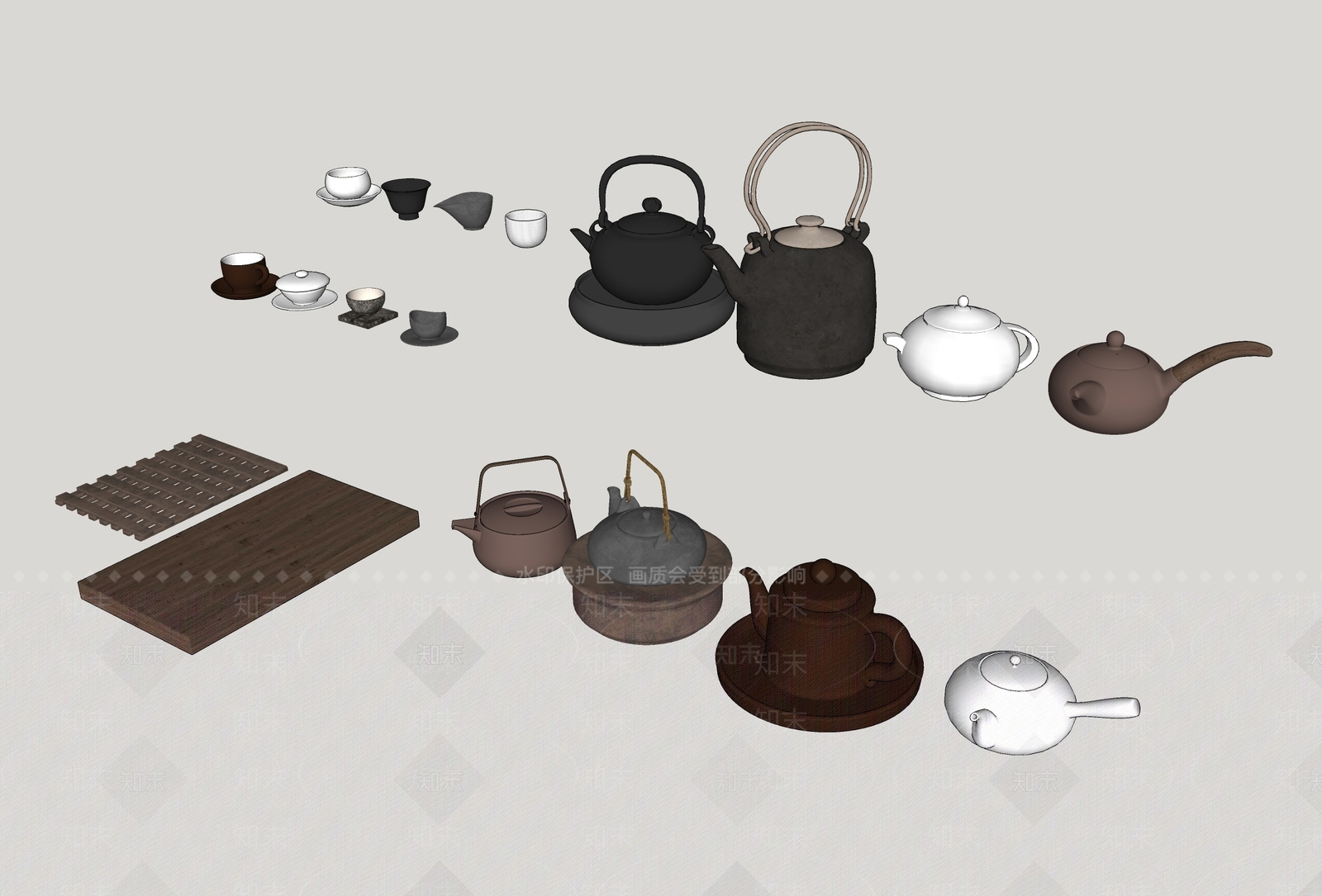 茶具SU模型下载【ID:1164430906】