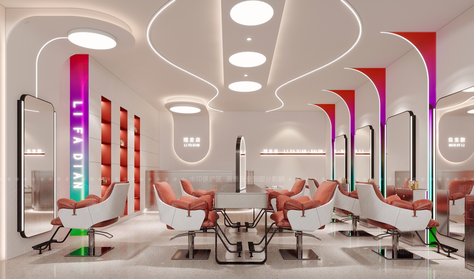 现代美发店3D模型下载【ID:1164433181】