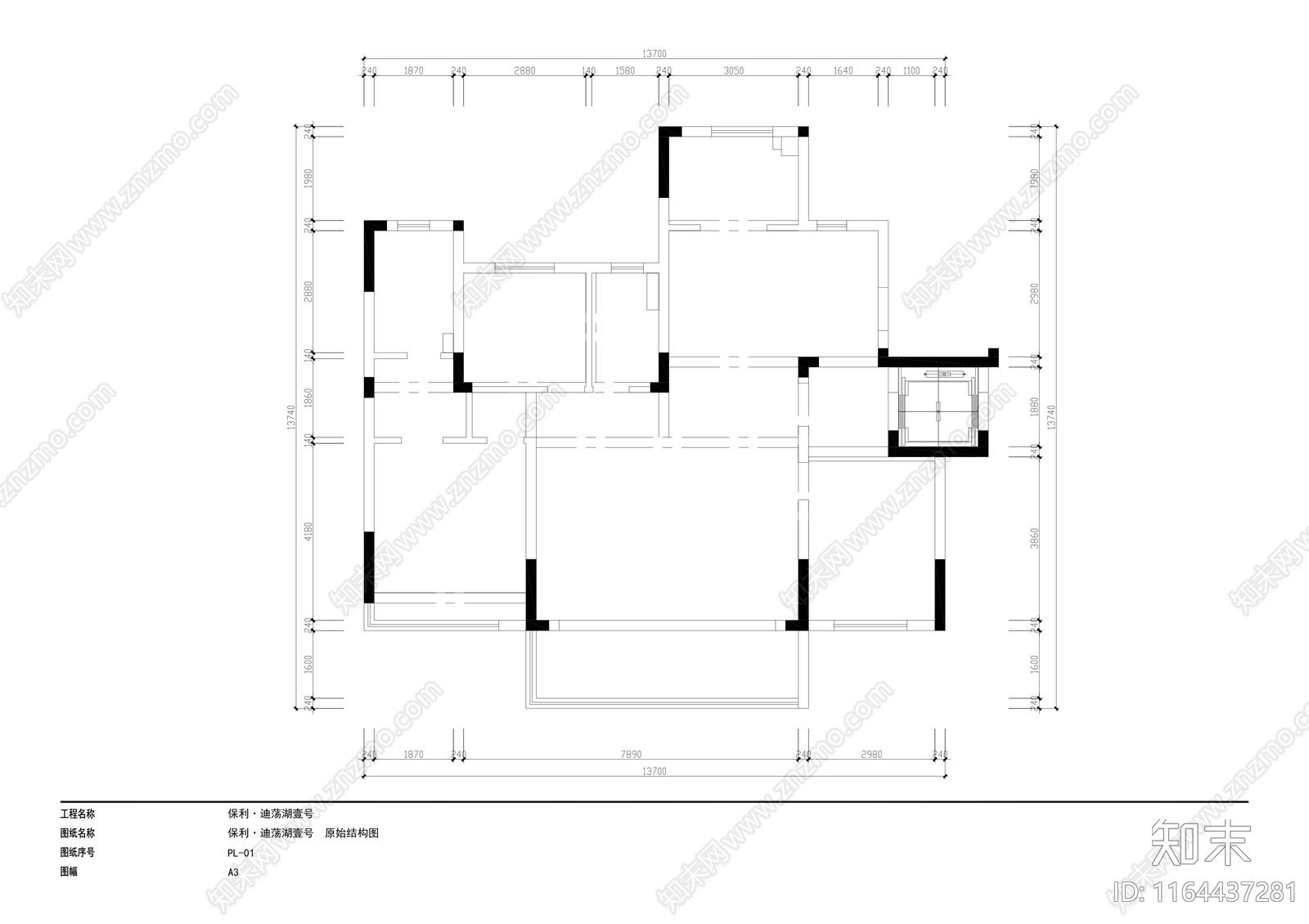 现代轻奢整体家装空间cad施工图下载【ID:1164437281】