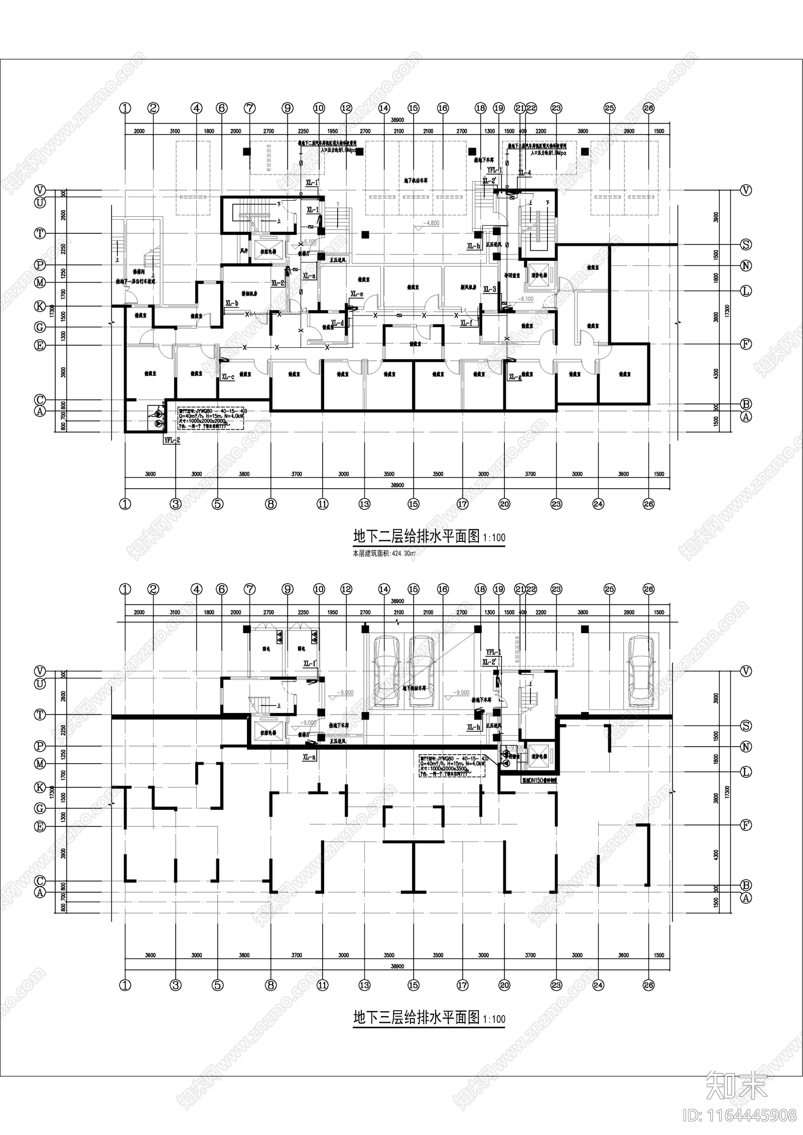 给排水图cad施工图下载【ID:1164445908】