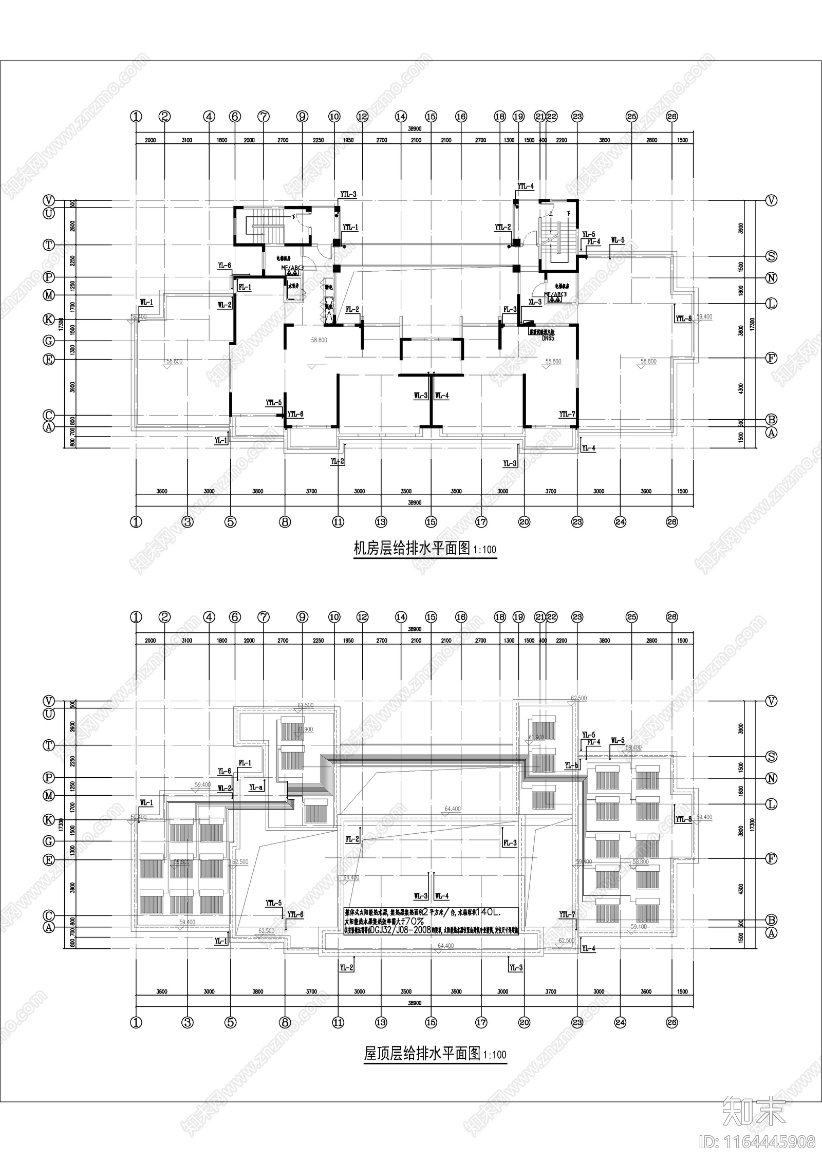 给排水图cad施工图下载【ID:1164445908】