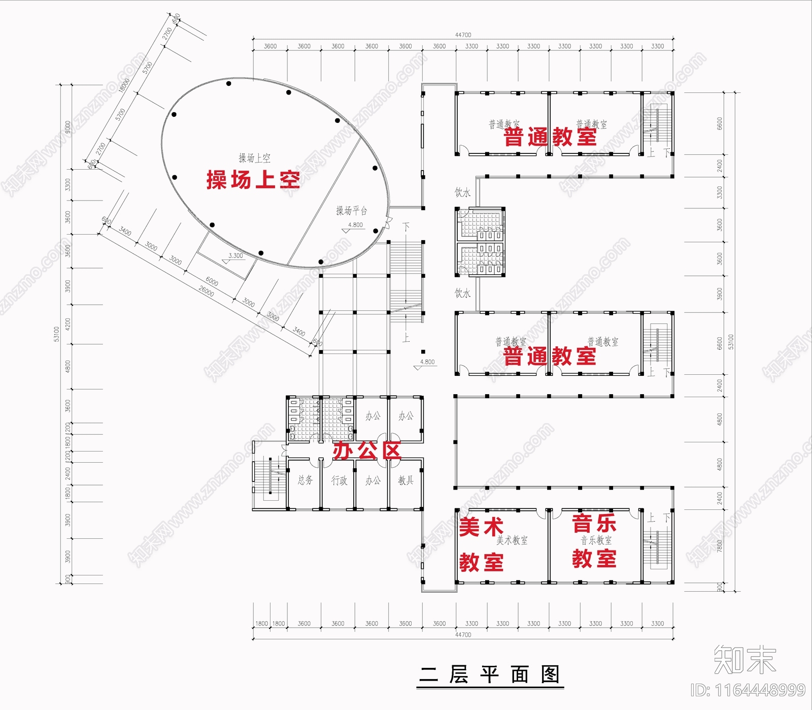 现代学校建筑cad施工图下载【ID:1164448999】