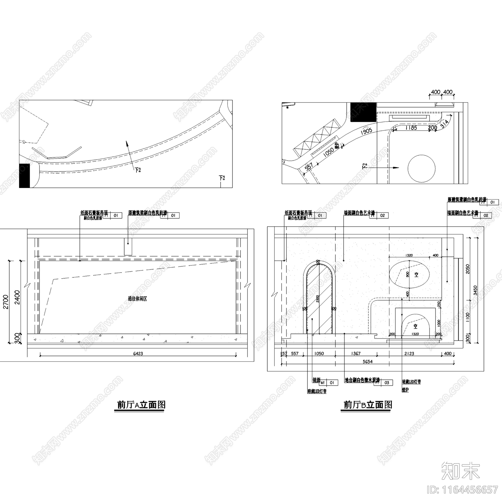 现代极简服饰展厅服装店室内工装cad施工图下载【ID:1164456657】