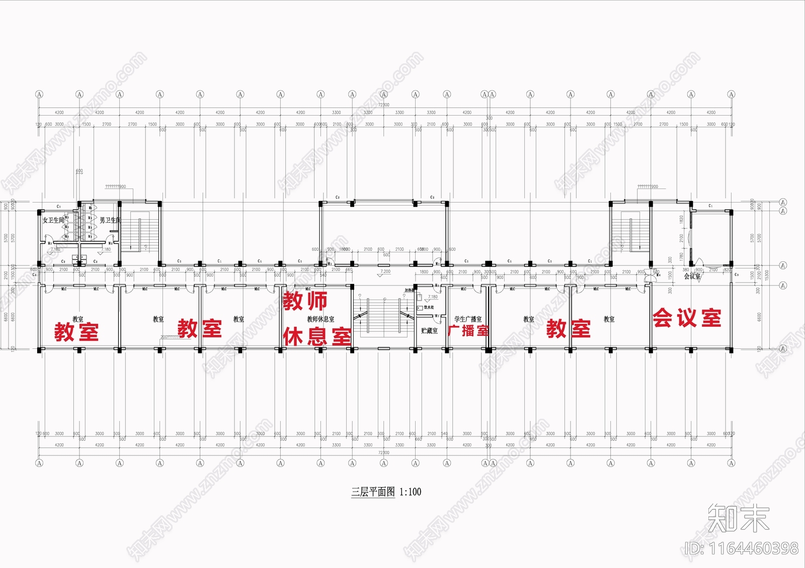 欧式学校建筑cad施工图下载【ID:1164460398】