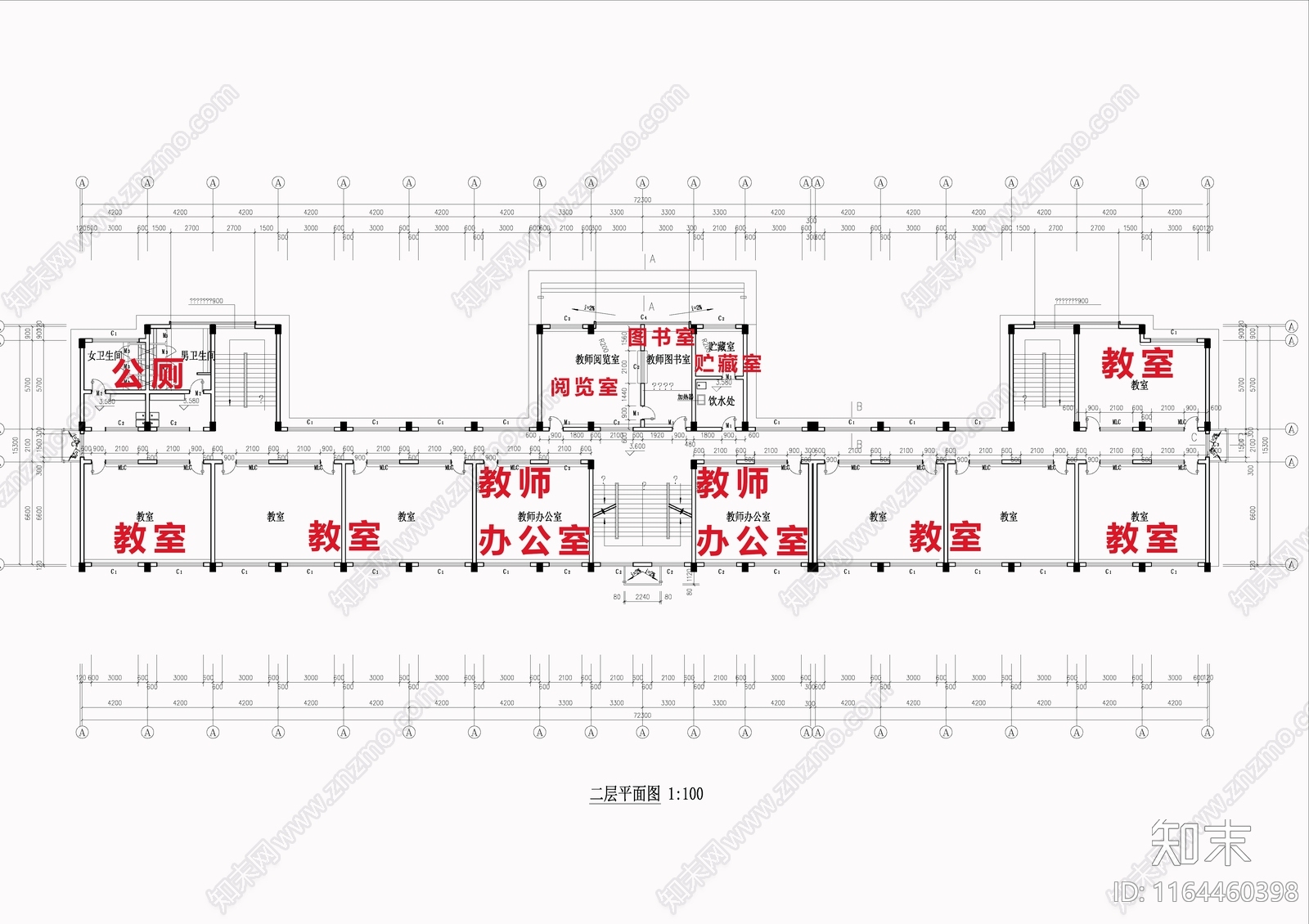 欧式学校建筑cad施工图下载【ID:1164460398】