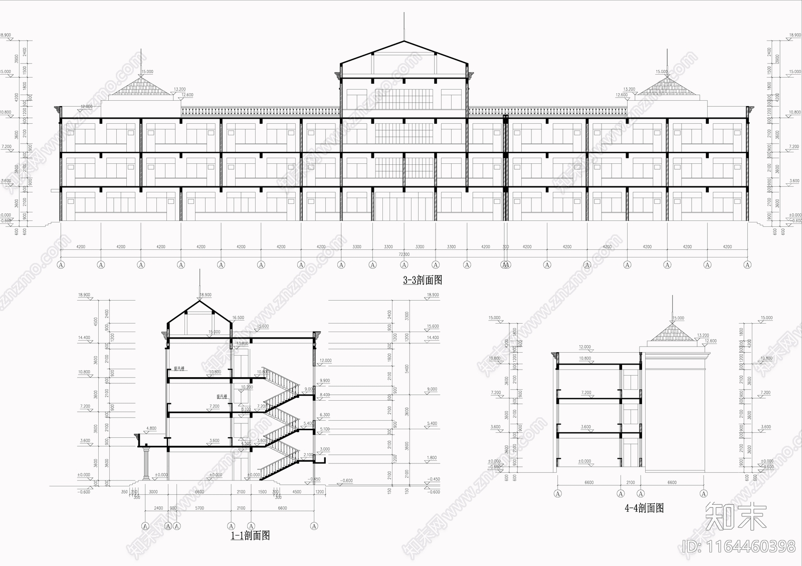 欧式学校建筑cad施工图下载【ID:1164460398】