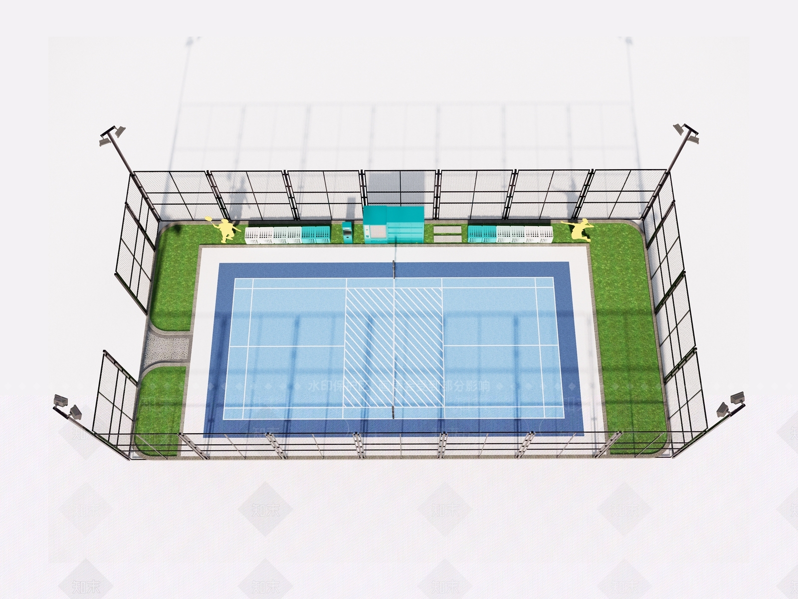 现代羽毛球场SU模型下载【ID:1164460507】