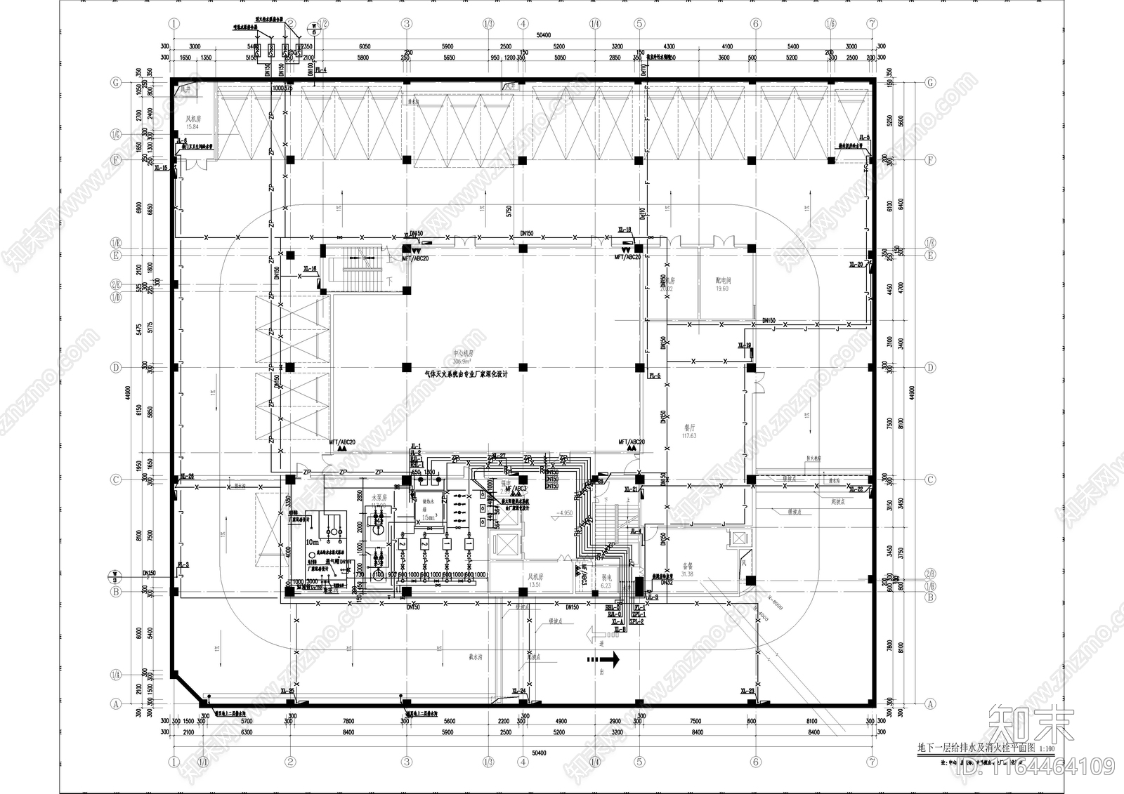 给排水图cad施工图下载【ID:1164464109】