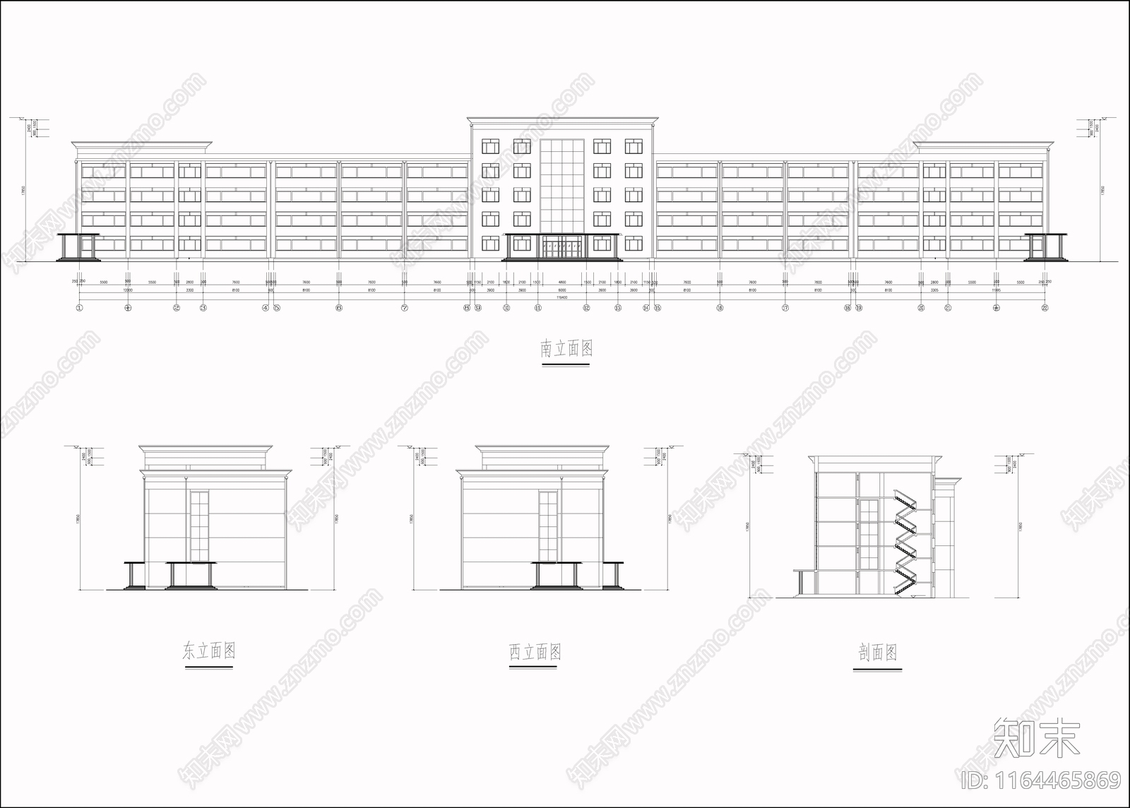 现代学校建筑cad施工图下载【ID:1164465869】