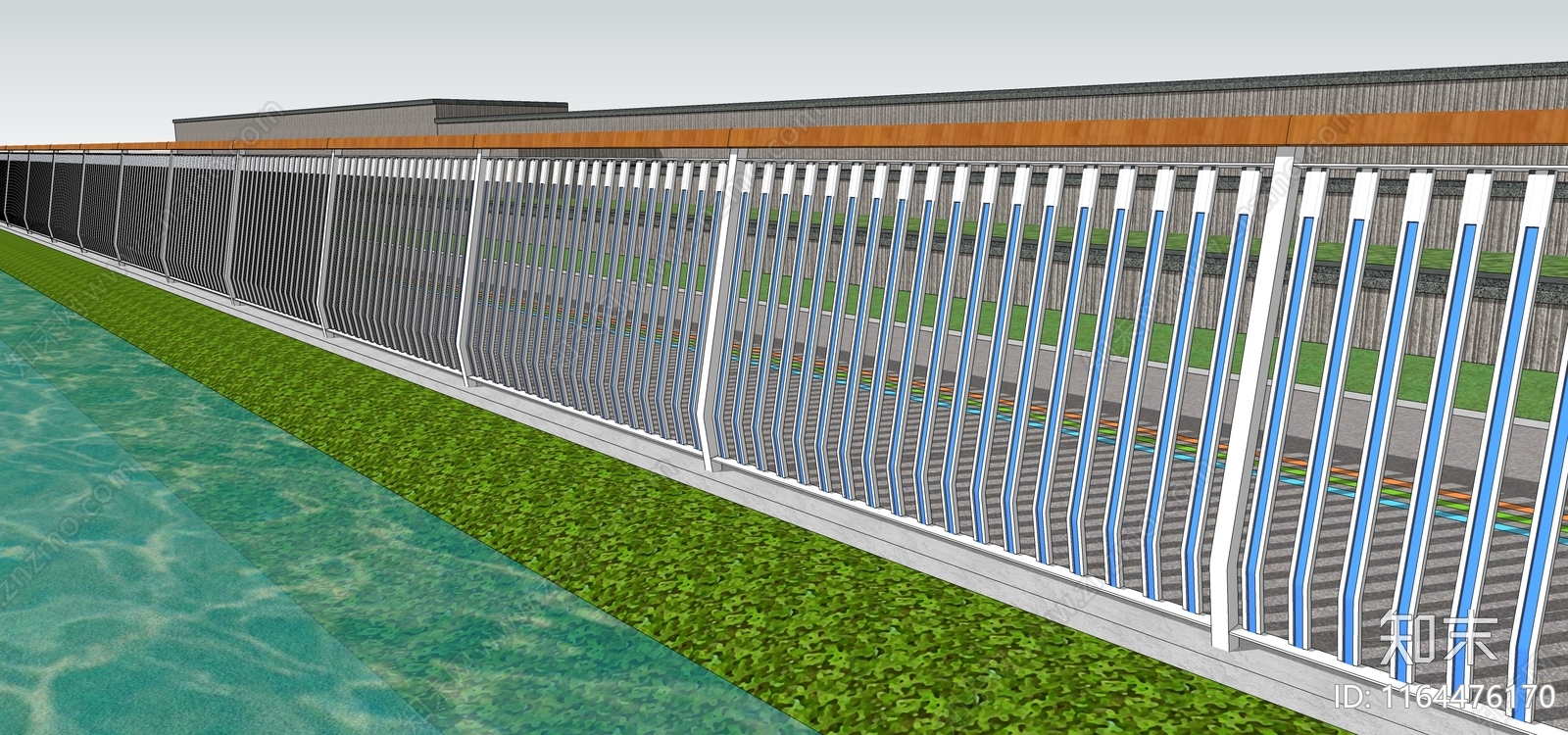 现代围栏护栏SU模型下载【ID:1164476170】