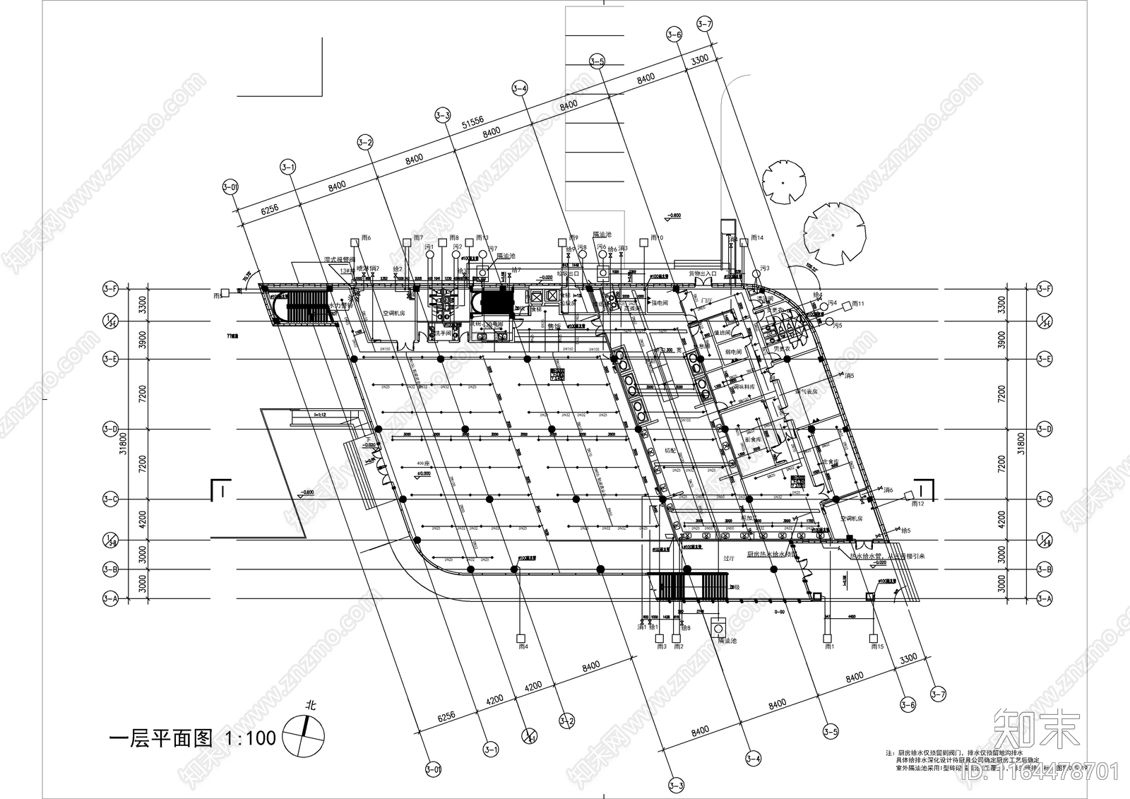 给排水图cad施工图下载【ID:1164478701】