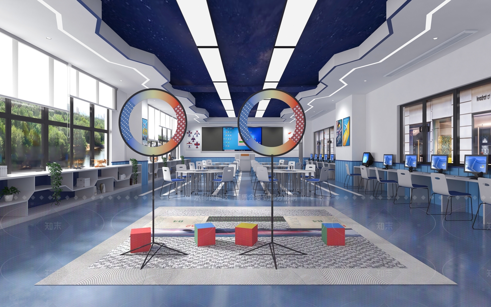 现代教室3D模型下载【ID:1164483055】