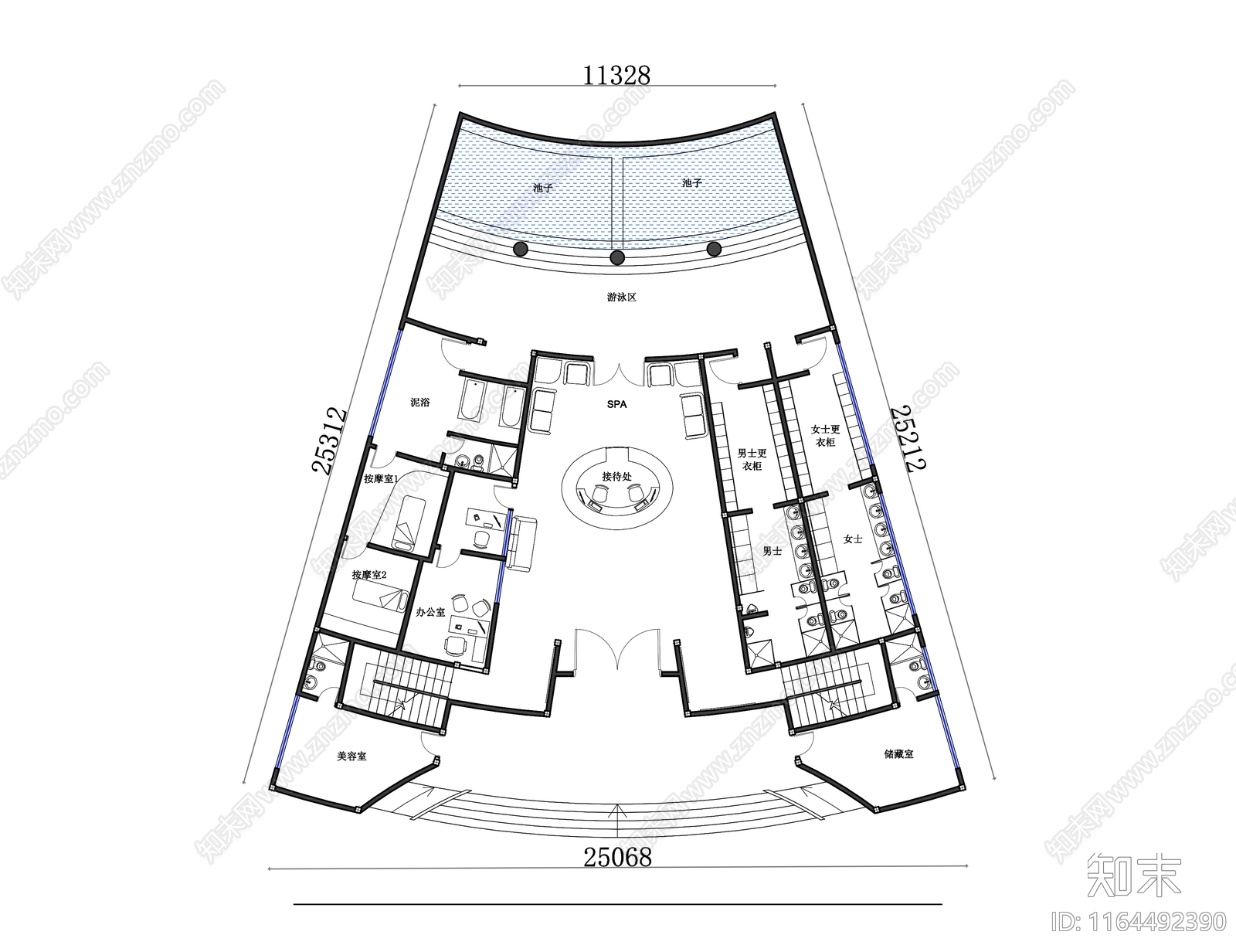 现代会所cad施工图下载【ID:1164492390】