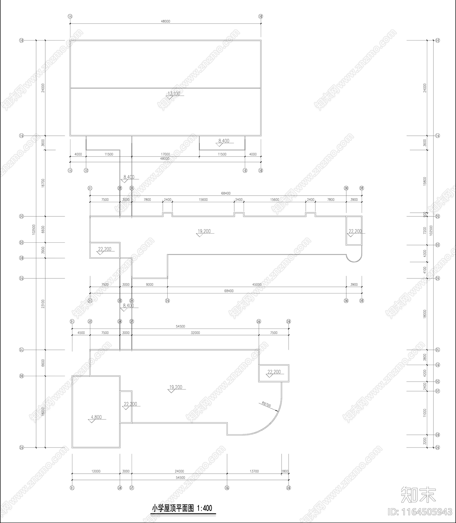 现代学校建筑cad施工图下载【ID:1164505943】