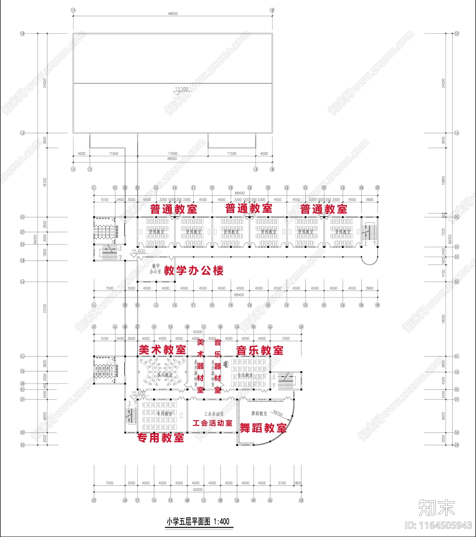 现代学校建筑cad施工图下载【ID:1164505943】