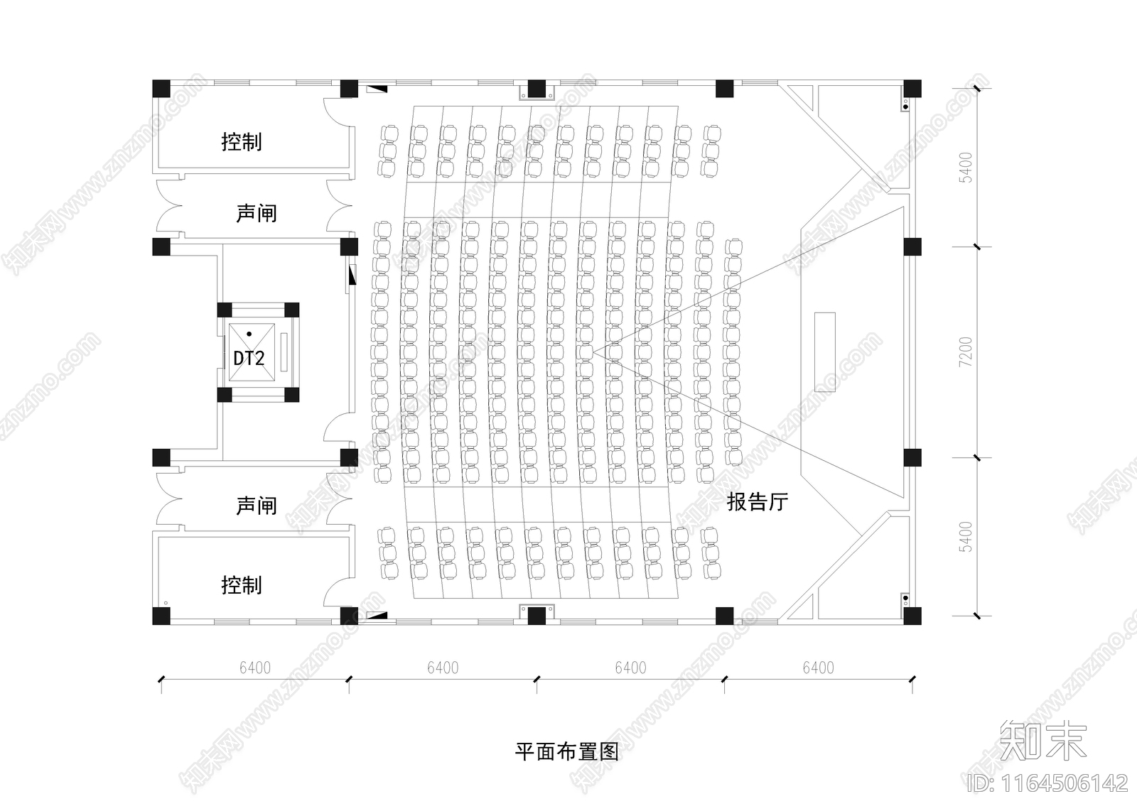 现代报告厅cad施工图下载【ID:1164506142】