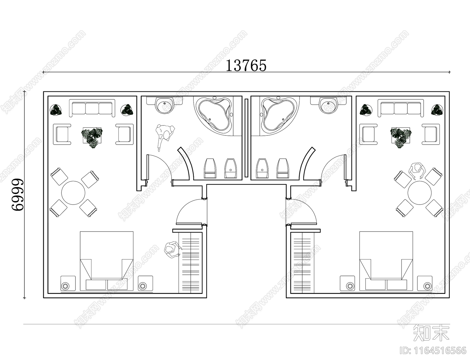 现代酒店施工图下载【ID:1164516566】