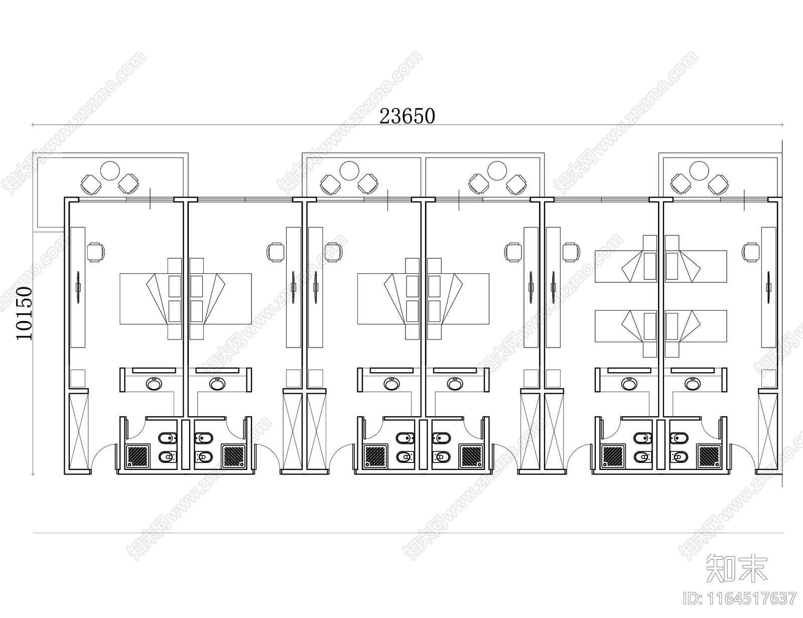 现代酒店施工图下载【ID:1164517637】