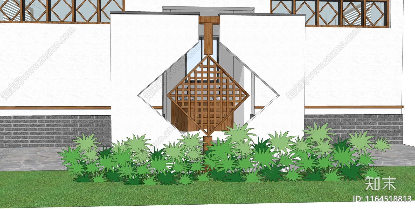 现代新中式公共卫生间SU模型下载【ID:1164518813】