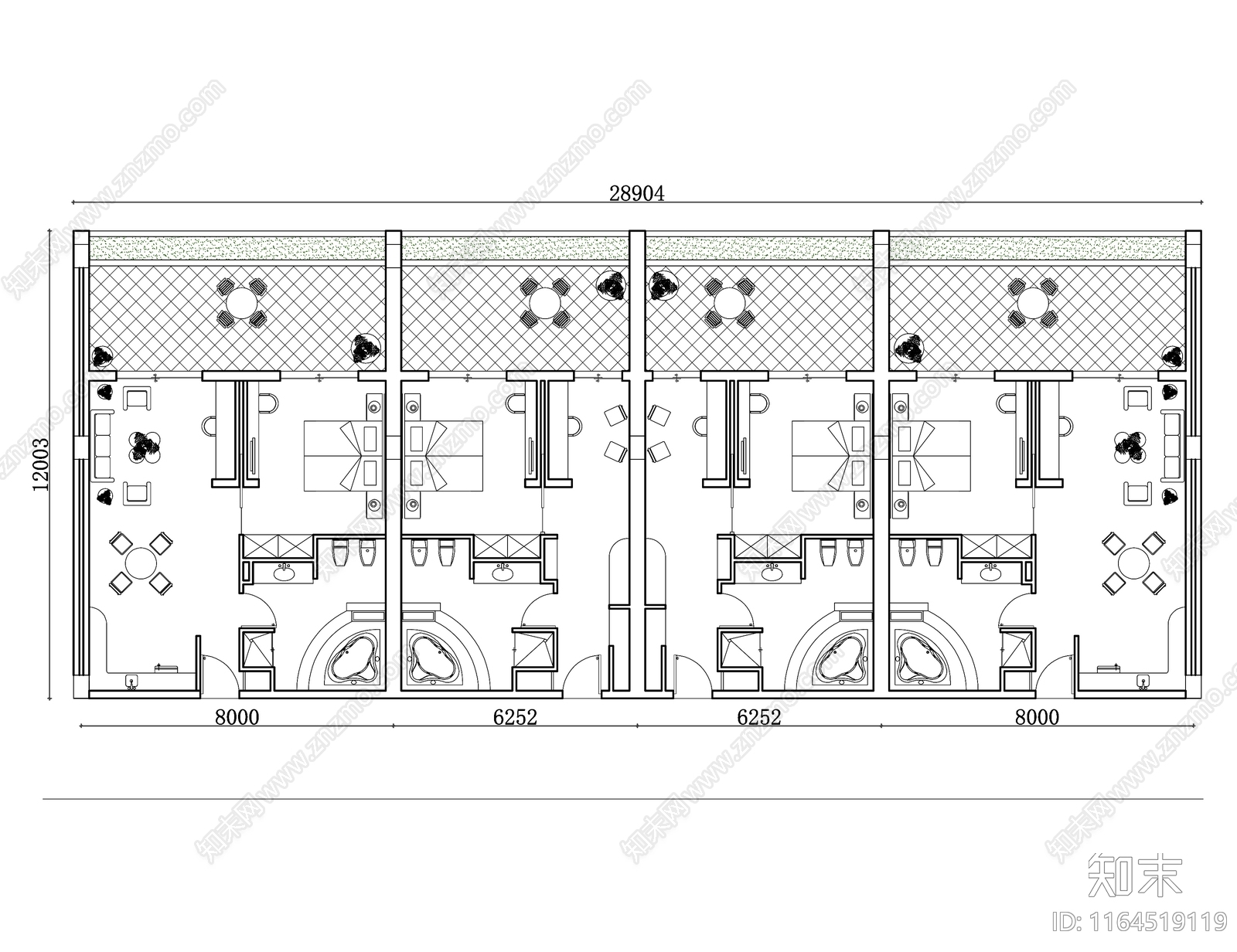 现代酒店施工图下载【ID:1164519119】