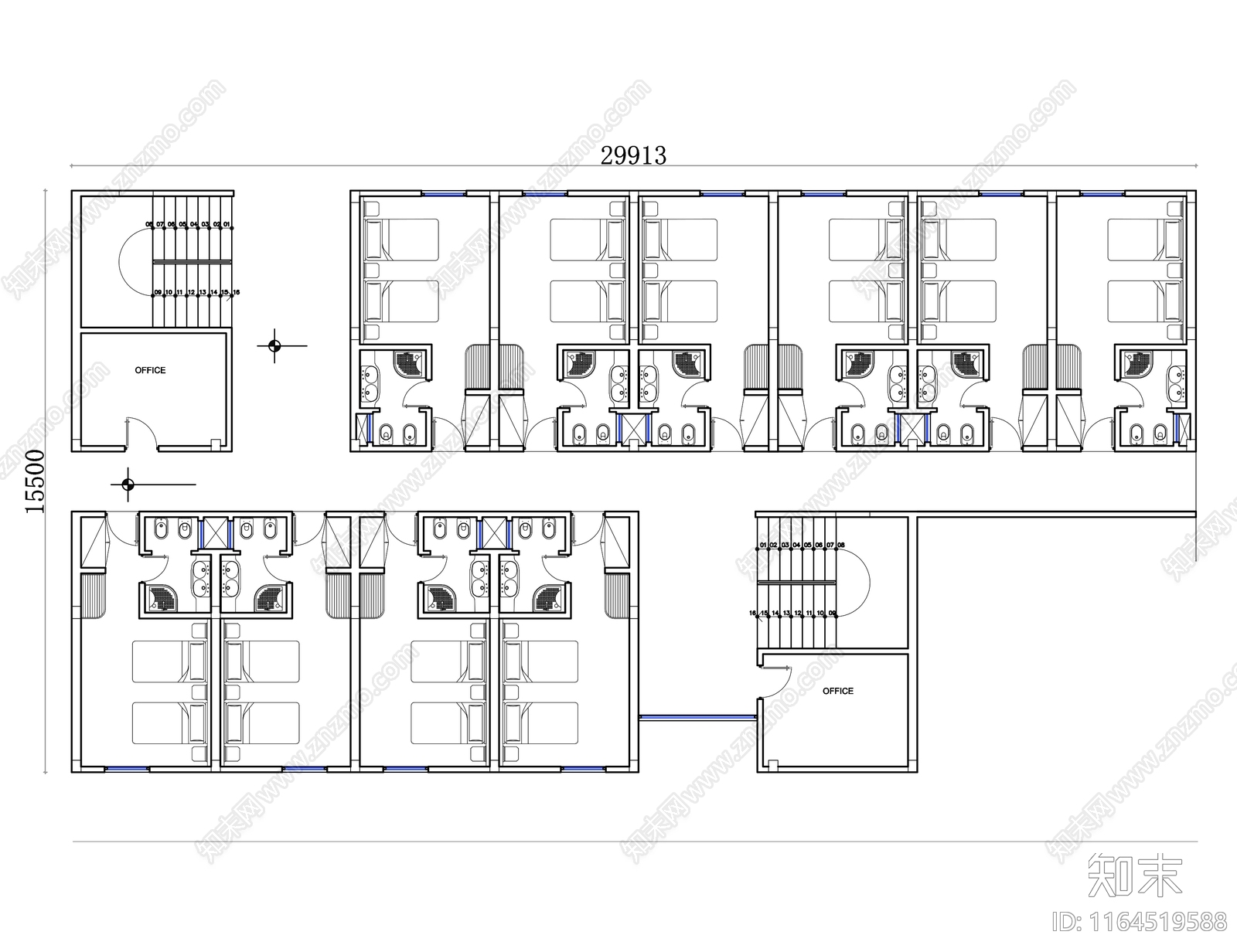 现代酒店施工图下载【ID:1164519588】