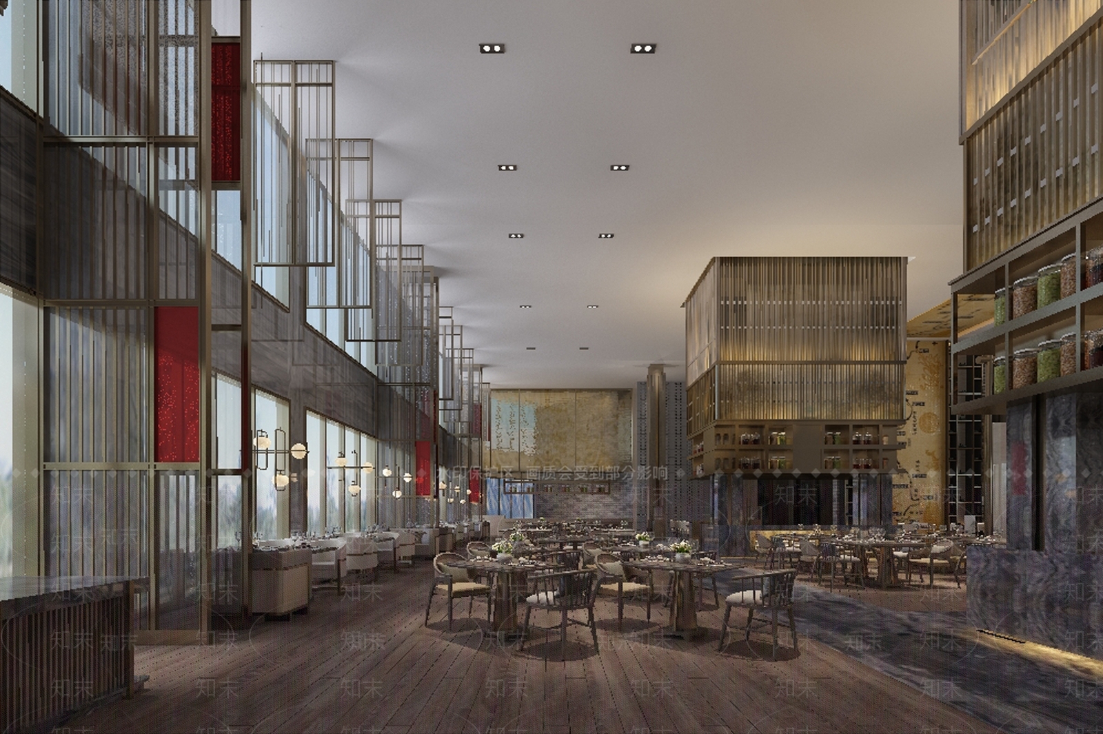 新中式现代中餐厅3D模型下载【ID:1164519529】