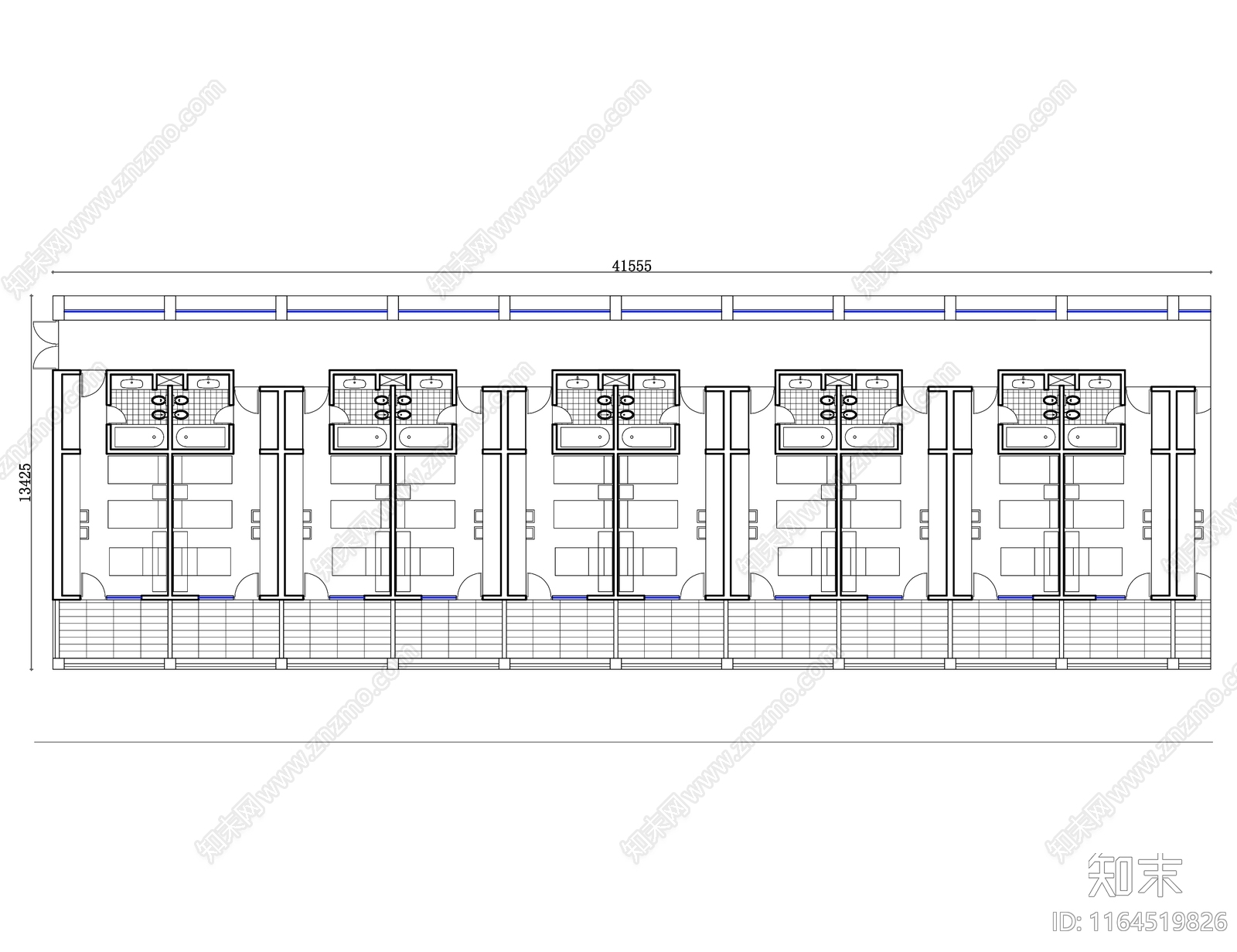 现代酒店施工图下载【ID:1164519826】