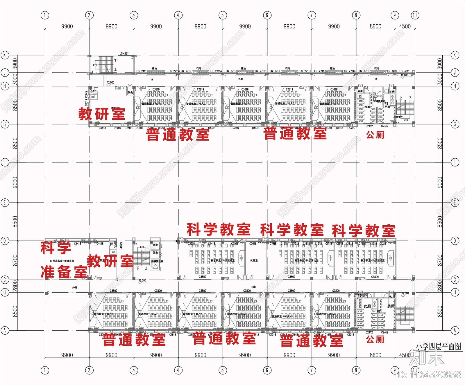 现代学校建筑cad施工图下载【ID:1164520858】