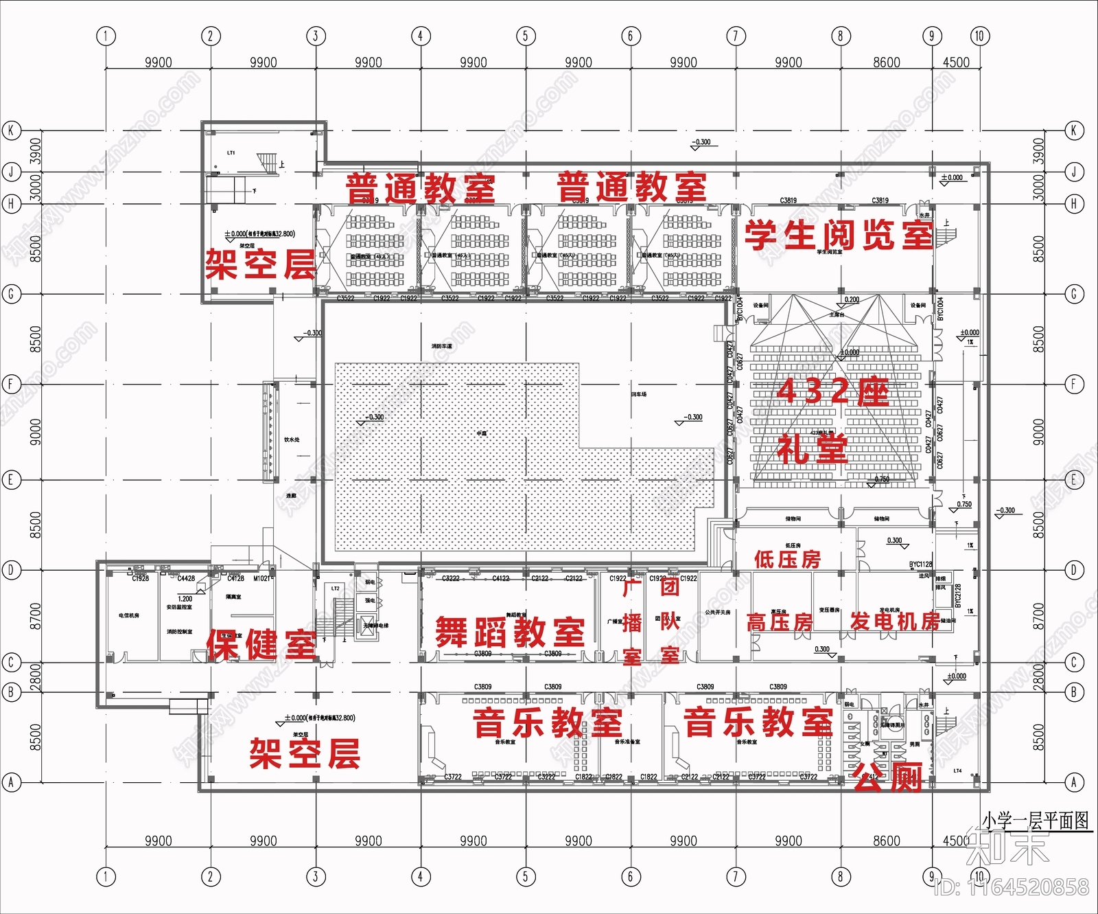 现代学校建筑cad施工图下载【ID:1164520858】