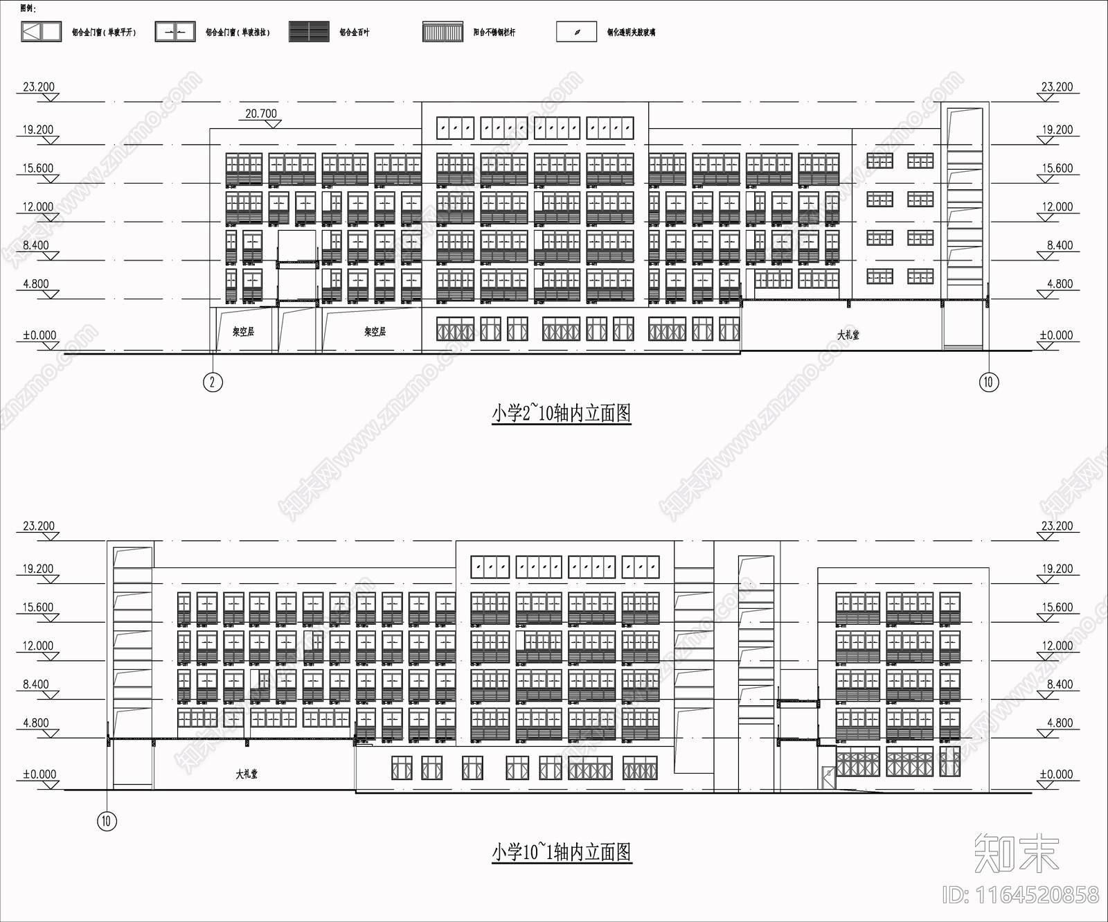 现代学校建筑cad施工图下载【ID:1164520858】