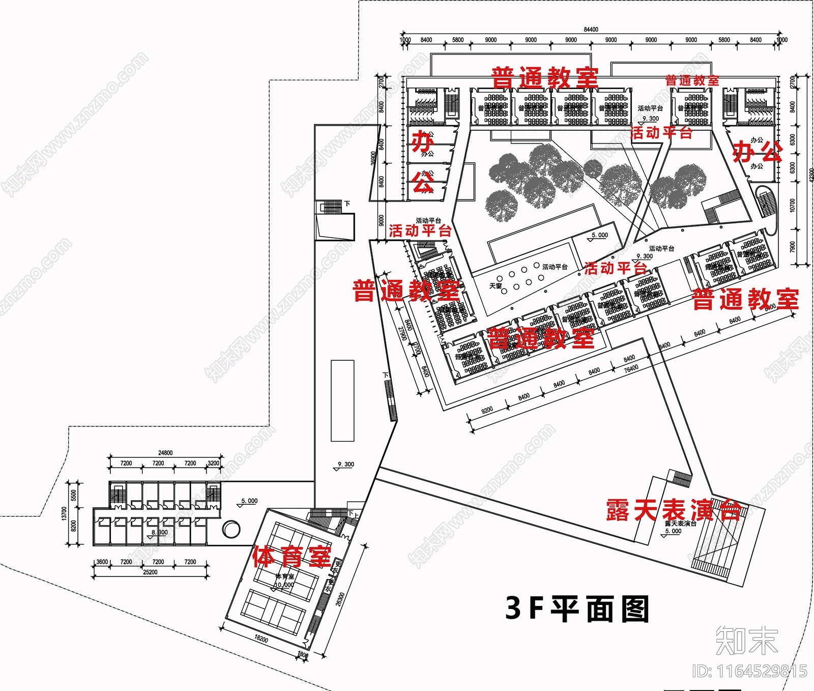 现代学校建筑cad施工图下载【ID:1164529815】