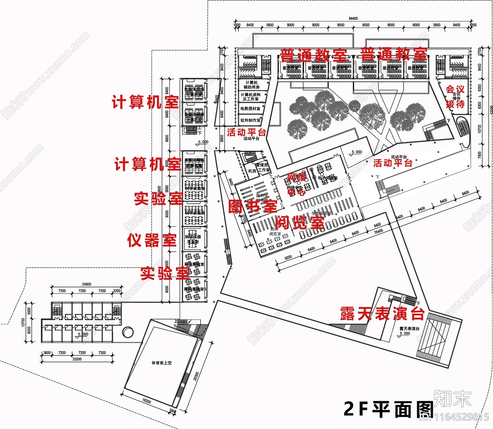 现代学校建筑cad施工图下载【ID:1164529815】