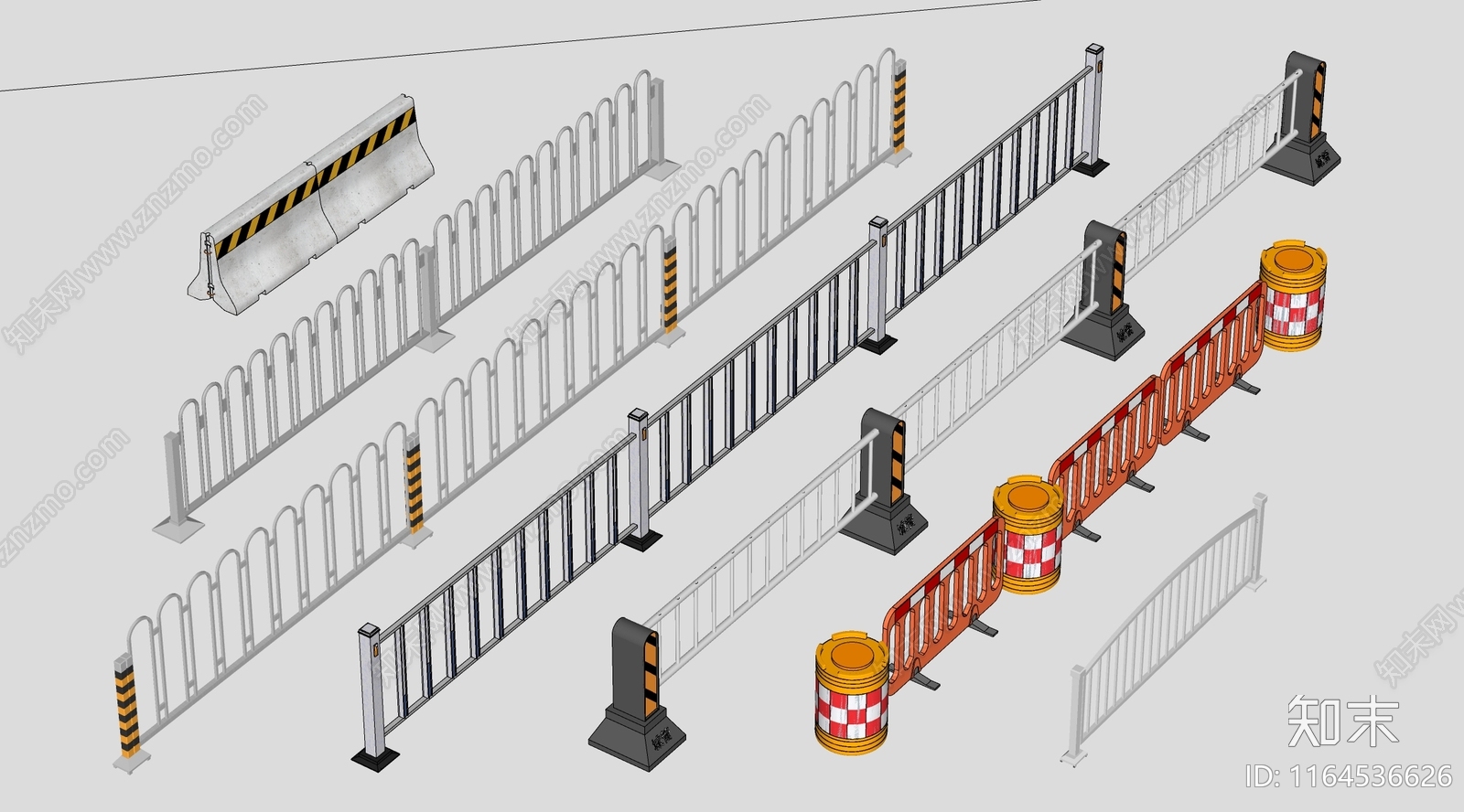 现代围栏护栏SU模型下载【ID:1164536626】
