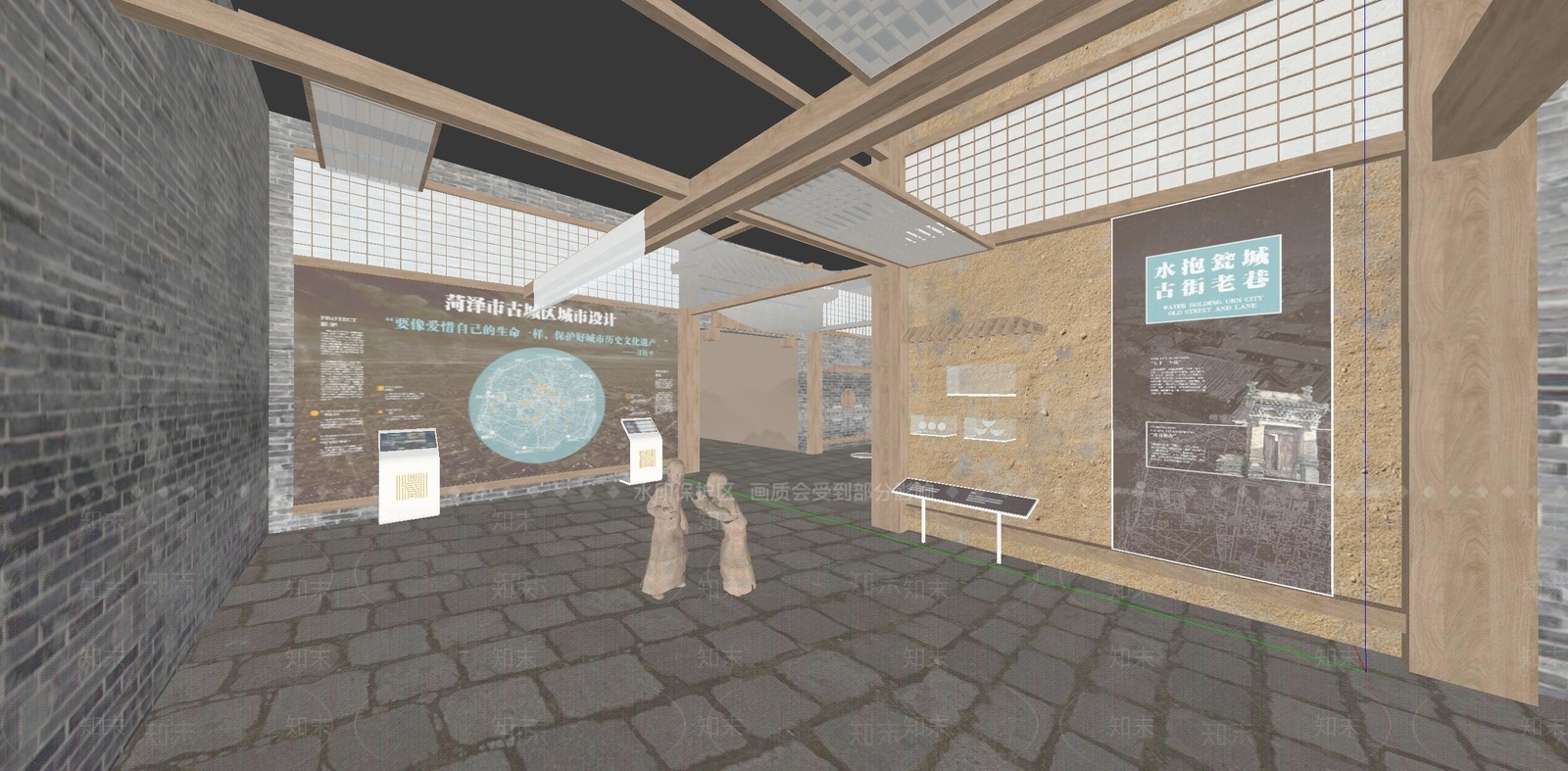 现代中式博物馆SU模型下载【ID:1164543158】