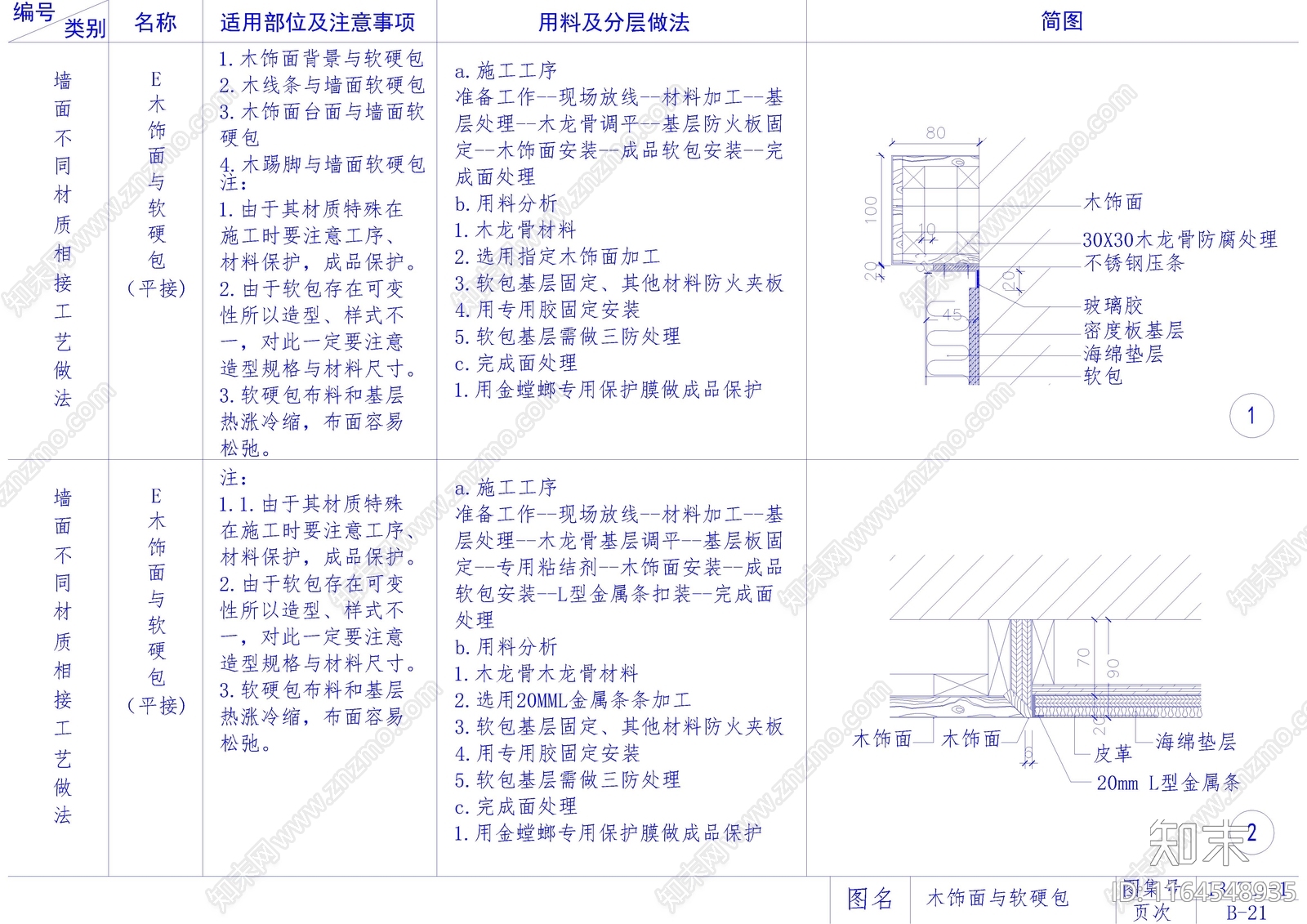 新中式中式墙面节点cad施工图下载【ID:1164548935】