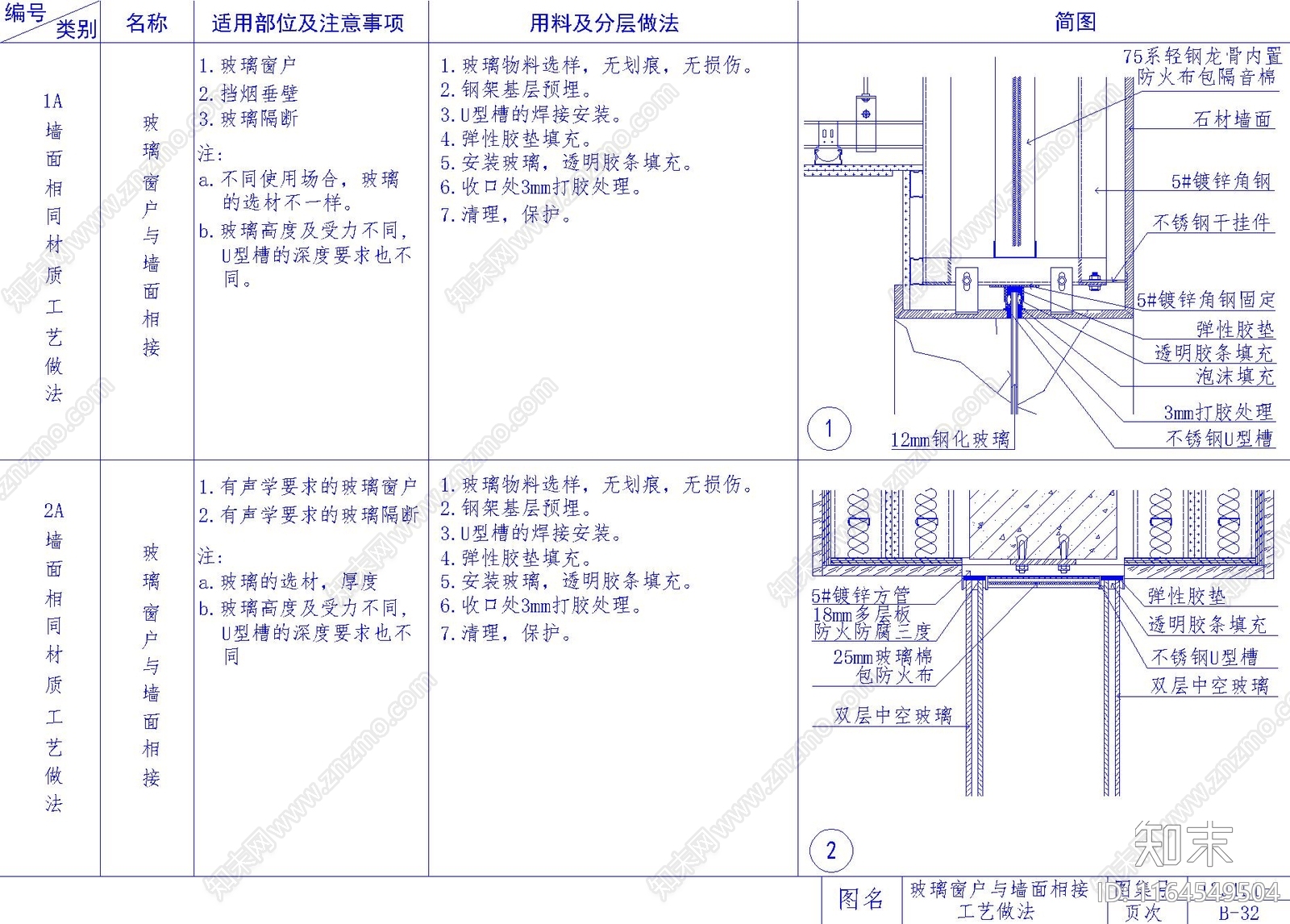 现代墙面节点cad施工图下载【ID:1164549504】