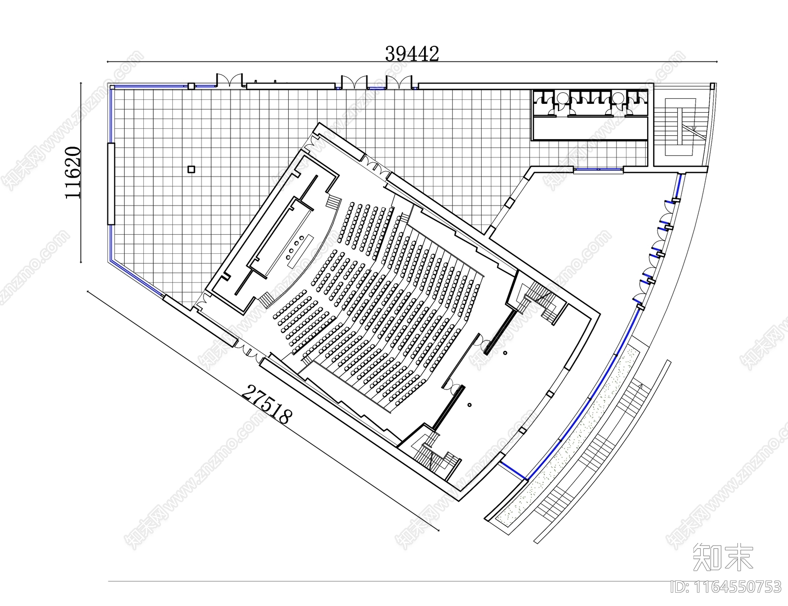 现代整体办公空间cad施工图下载【ID:1164550753】