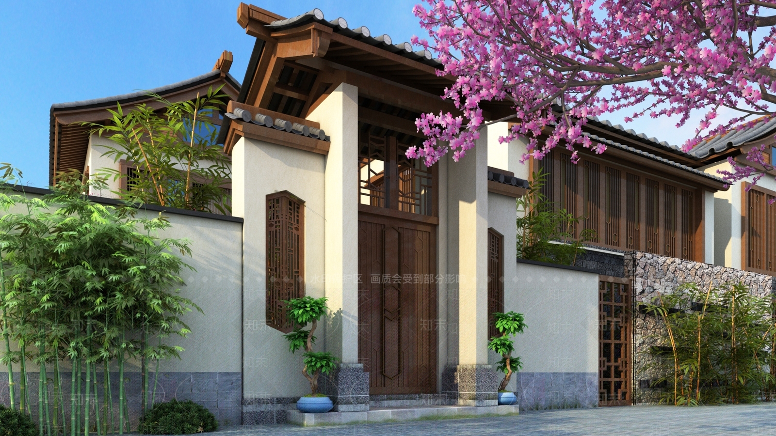 新中式入口3D模型下载【ID:1164552867】