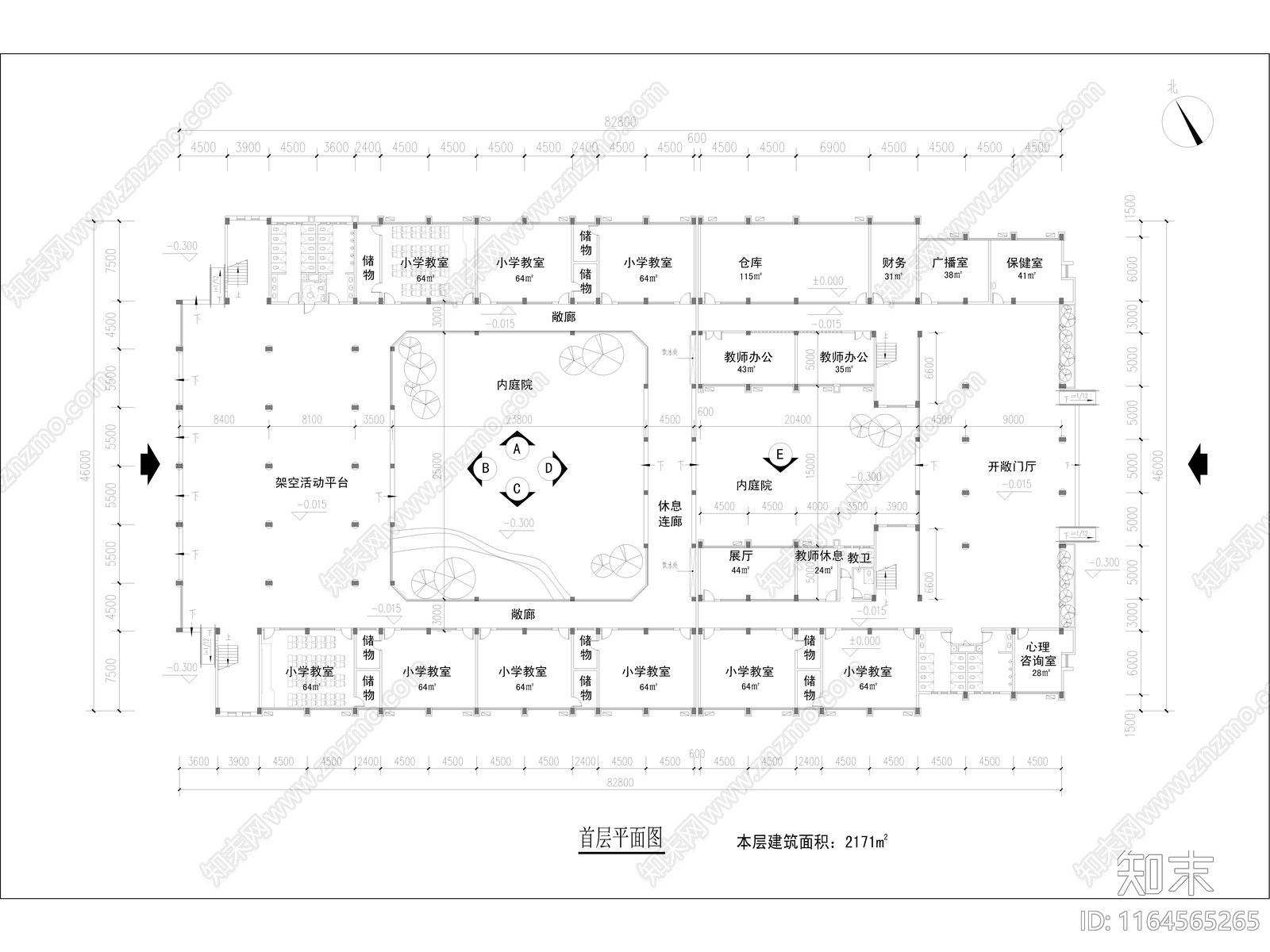 现代学校建筑cad施工图下载【ID:1164565265】