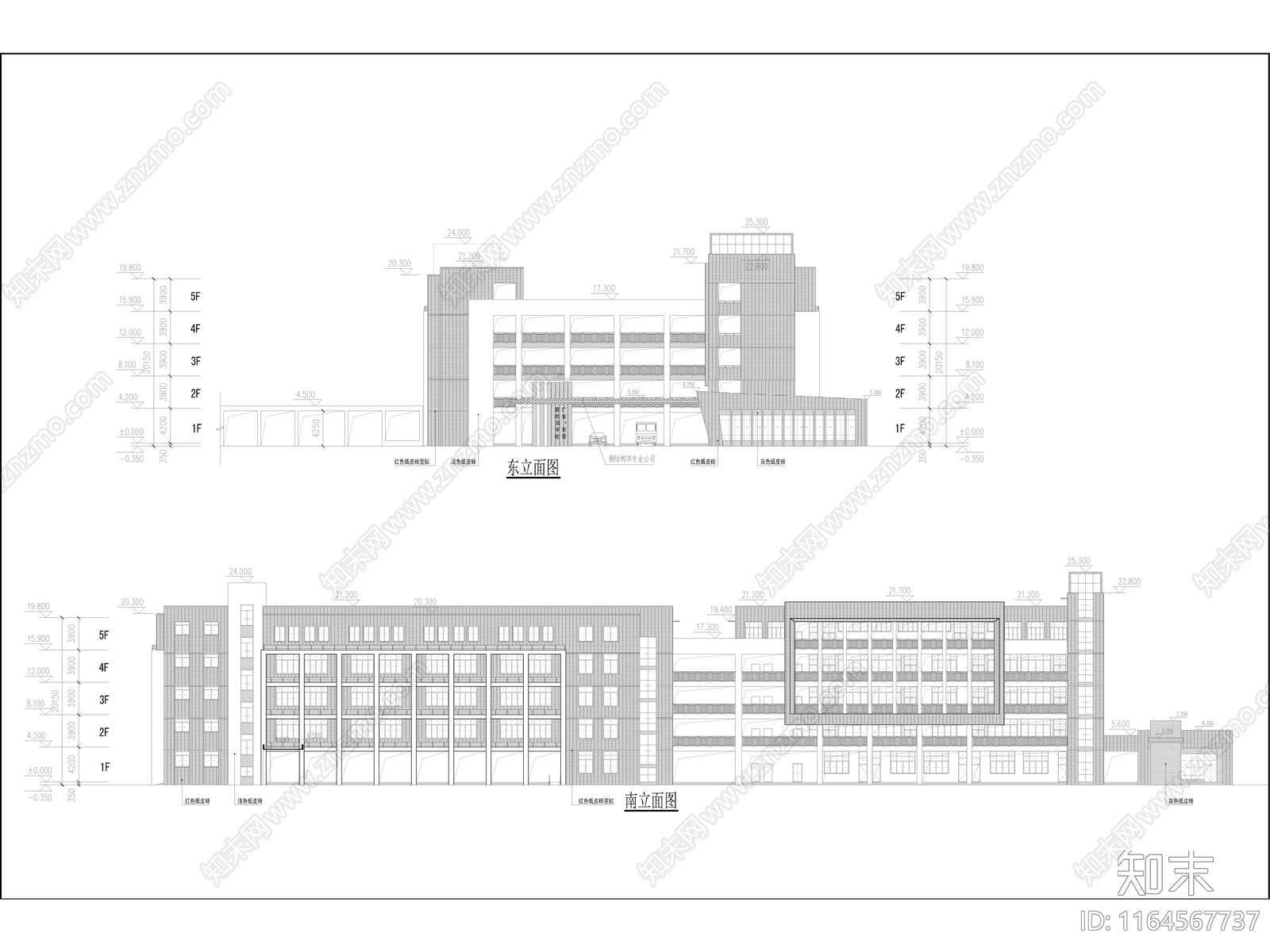 现代学校建筑cad施工图下载【ID:1164567737】