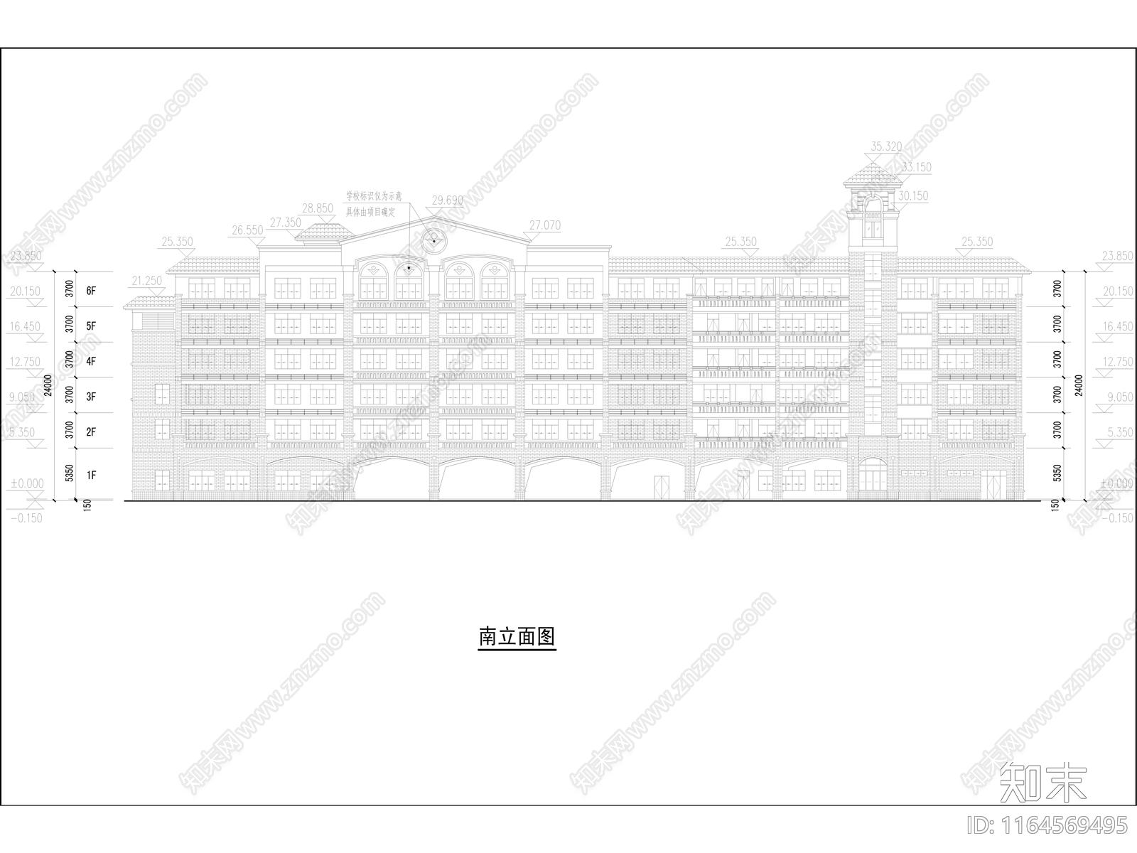 复古学校建筑cad施工图下载【ID:1164569495】