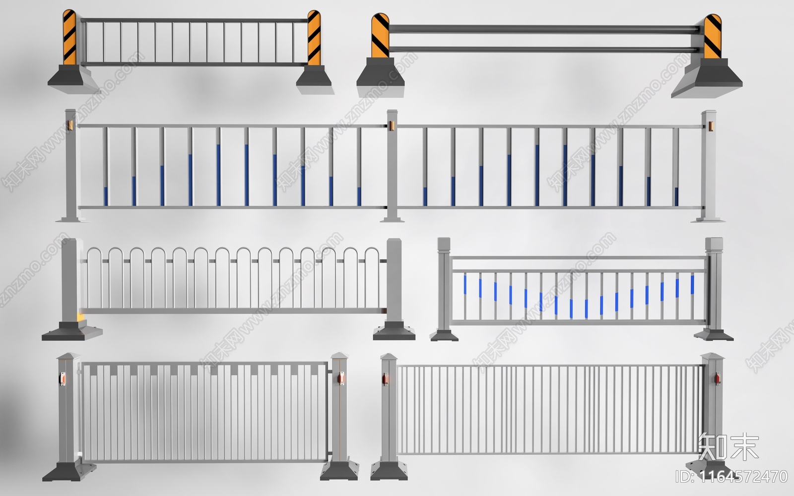 现代栏杆3D模型下载【ID:1164572470】