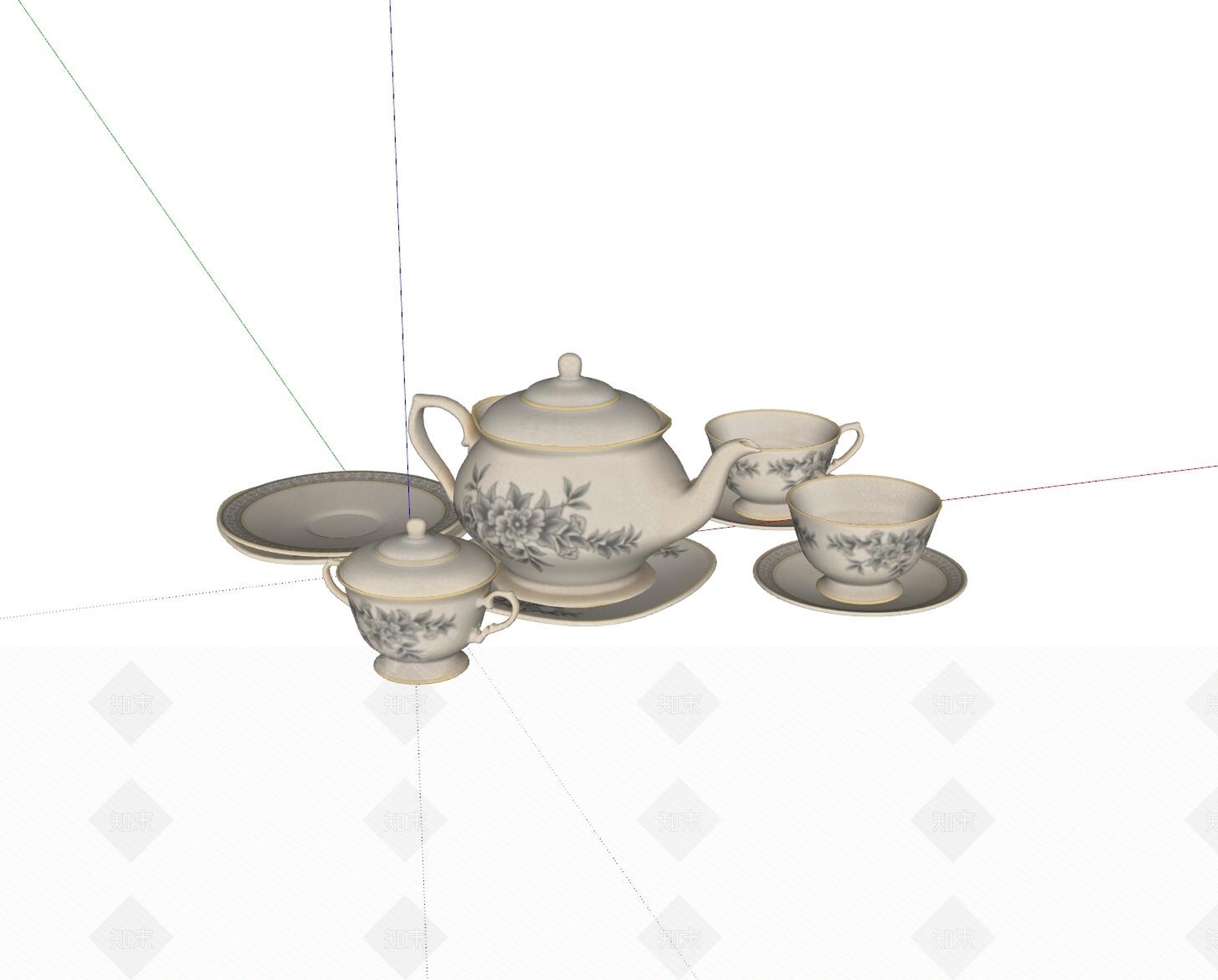 茶具SU模型下载【ID:1164574408】