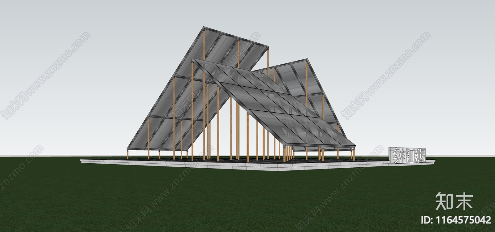 现代亭子SU模型下载【ID:1164575042】