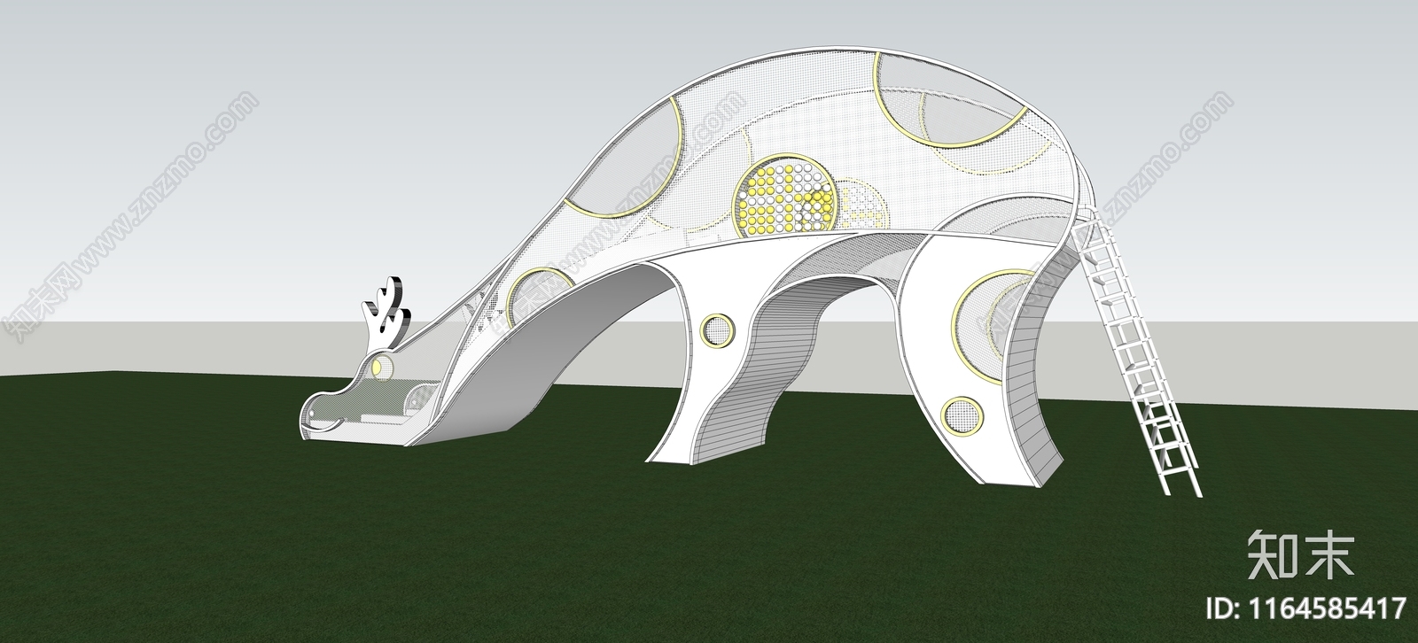 儿童滑梯SU模型下载【ID:1164585417】