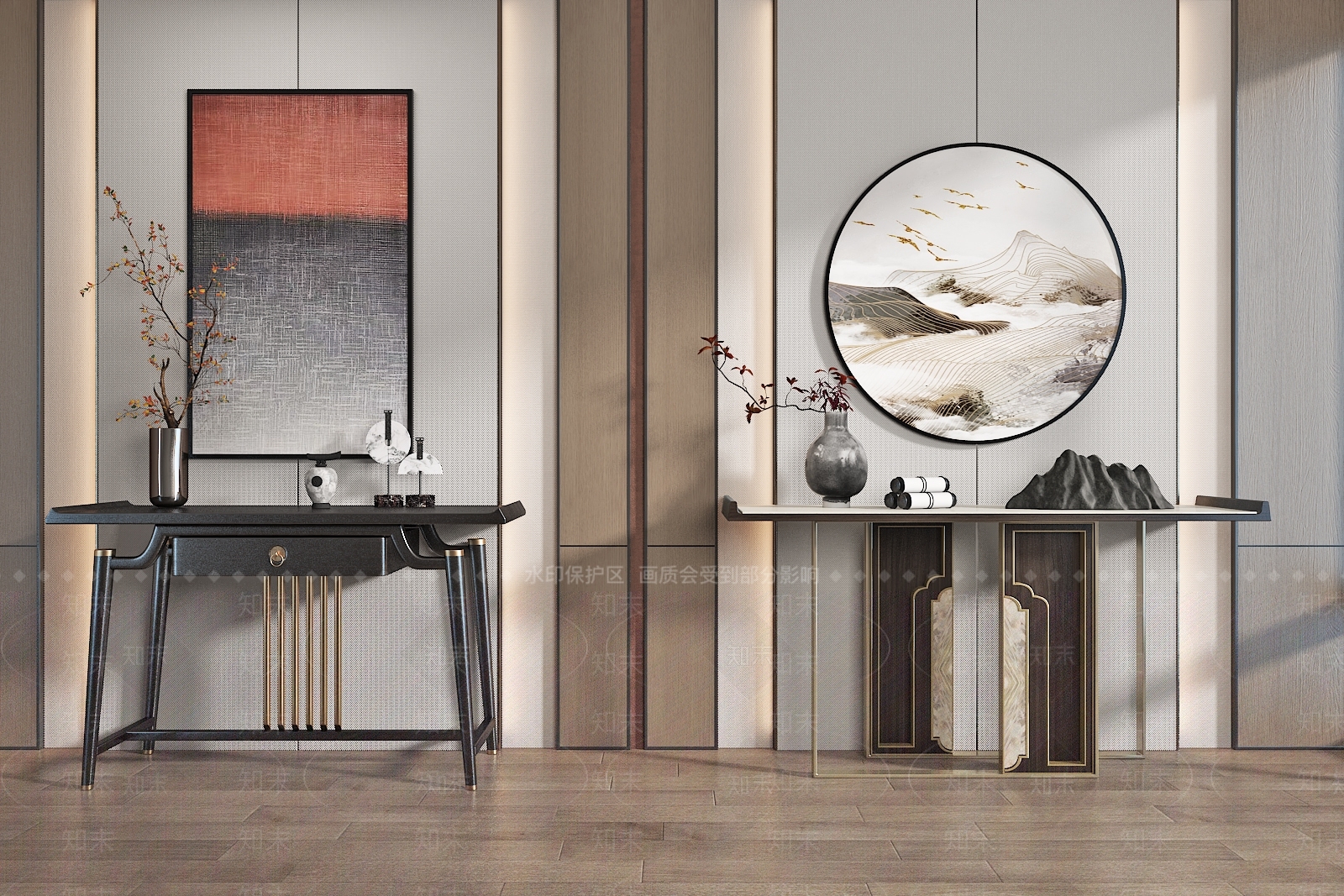 新中式中式条案3D模型下载【ID:1164586251】