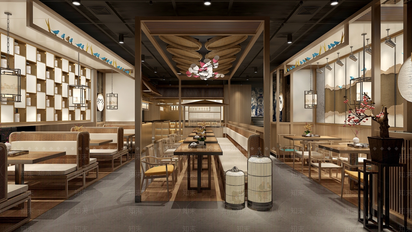 新中式中餐厅3D模型下载【ID:1164603516】