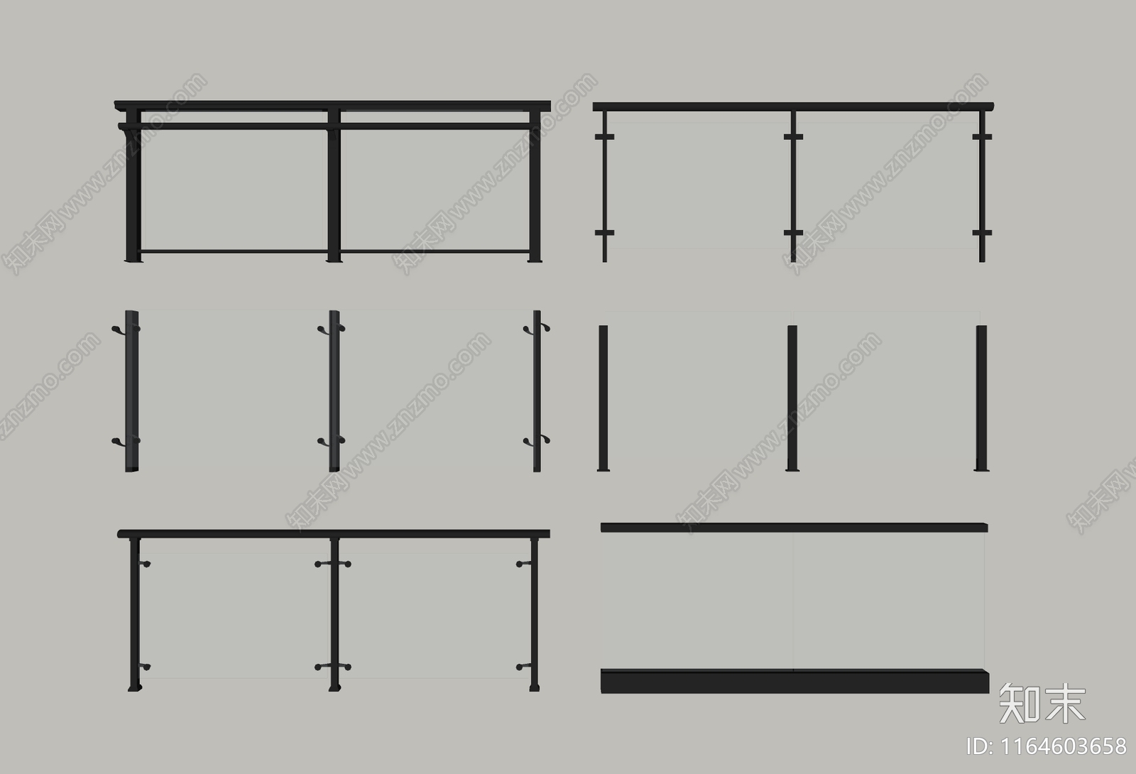 现代围栏护栏SU模型下载【ID:1164603658】