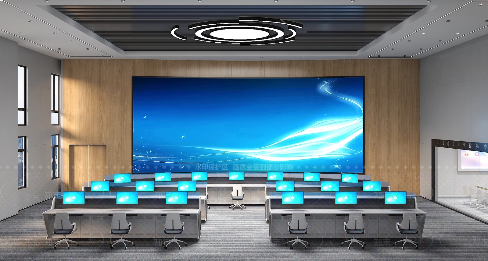 现代简约指挥中心3D模型下载【ID:1164604281】