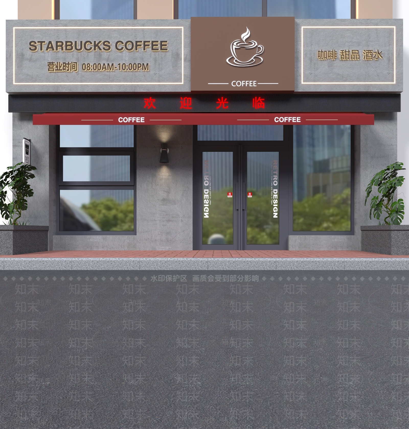 现代咖啡厅3D模型下载【ID:1164605570】